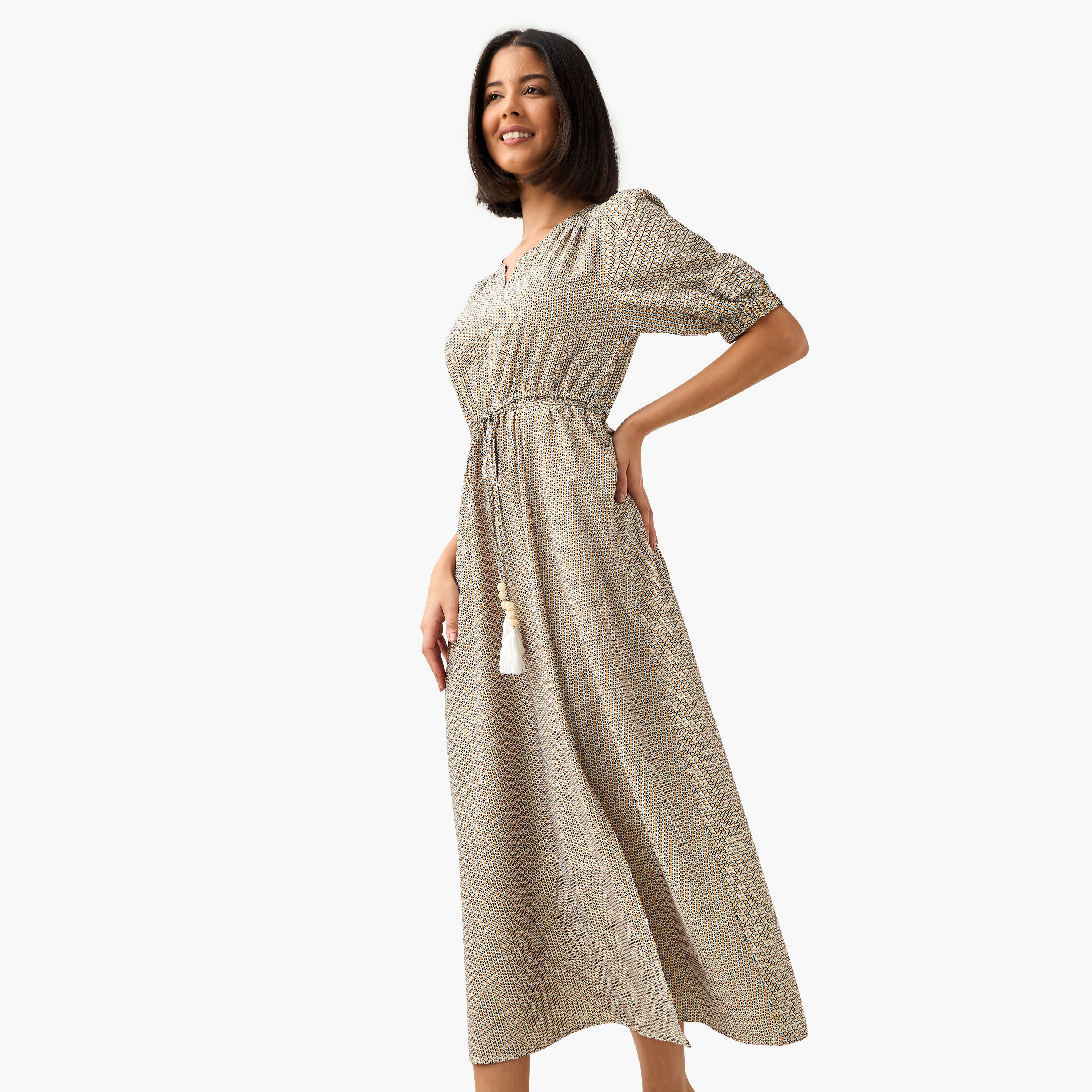 Geometric Print Women Dress with Belt-PROMO_SP_OM_2FOR18_130625-image-2