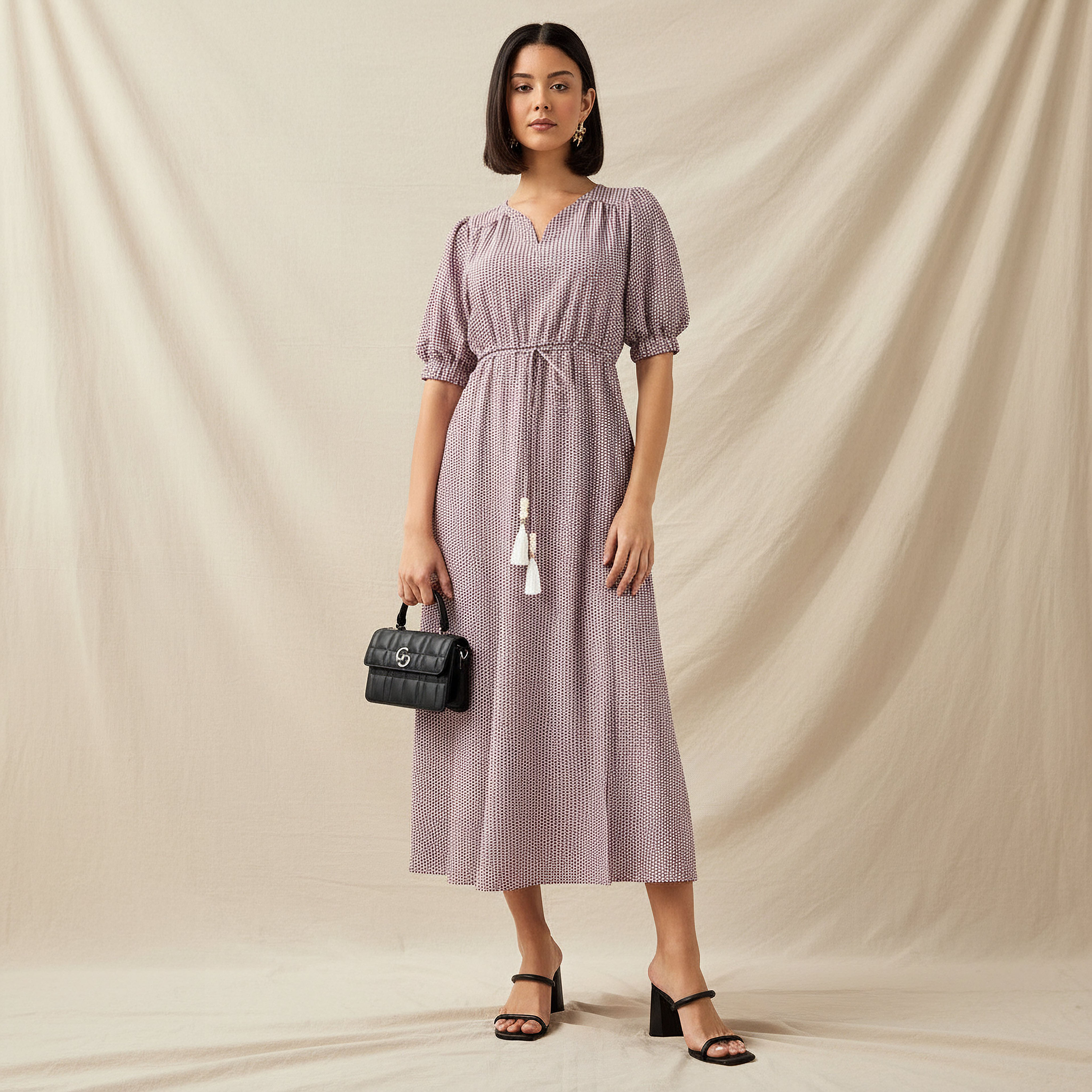 Geometric Print Women Dress with Belt-PROMO_SP_OM_2FOR18_130625-image-1