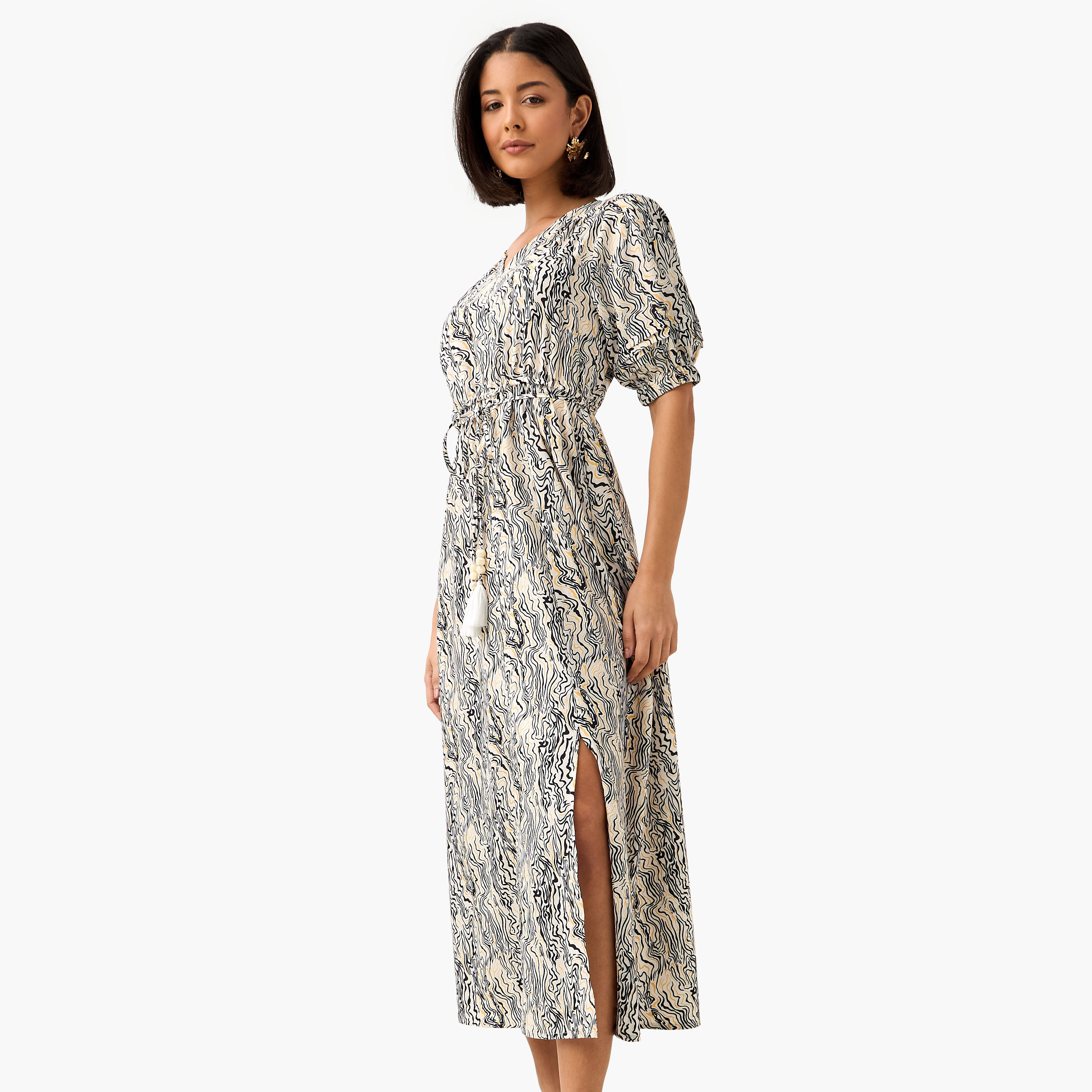 Abstract Print Women Dress with Belt-PROMO_SP_OM_2FOR18_130625-image-2