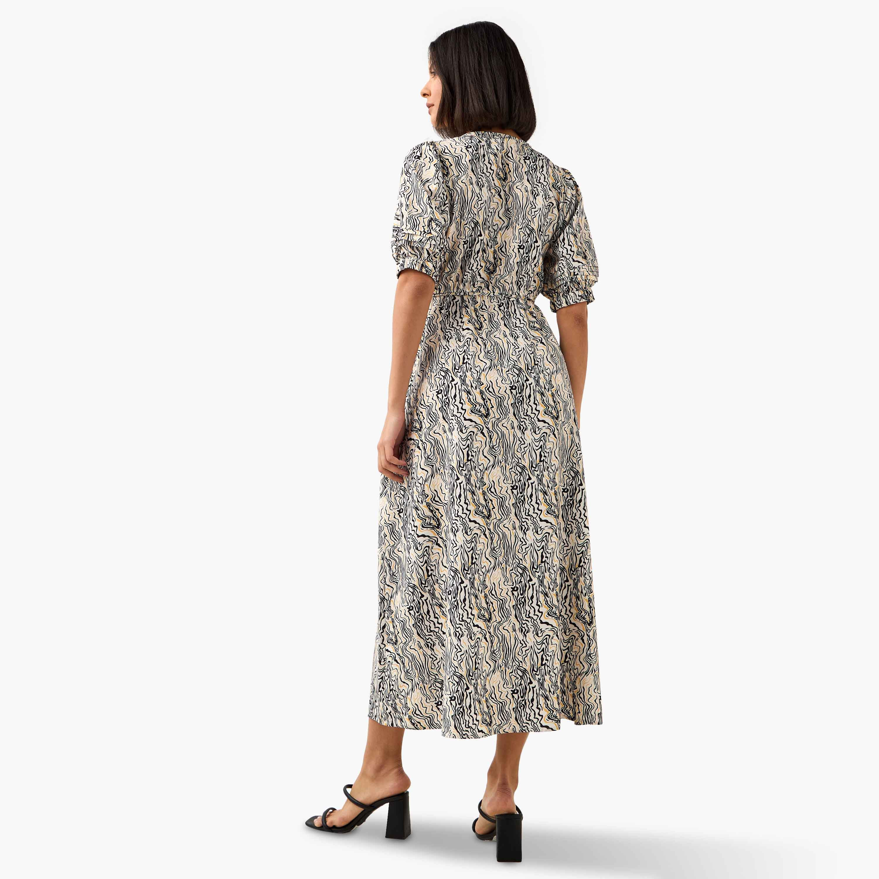 Abstract Print Women Dress with Belt-PROMO_SP_OM_2FOR18_130625-image-3