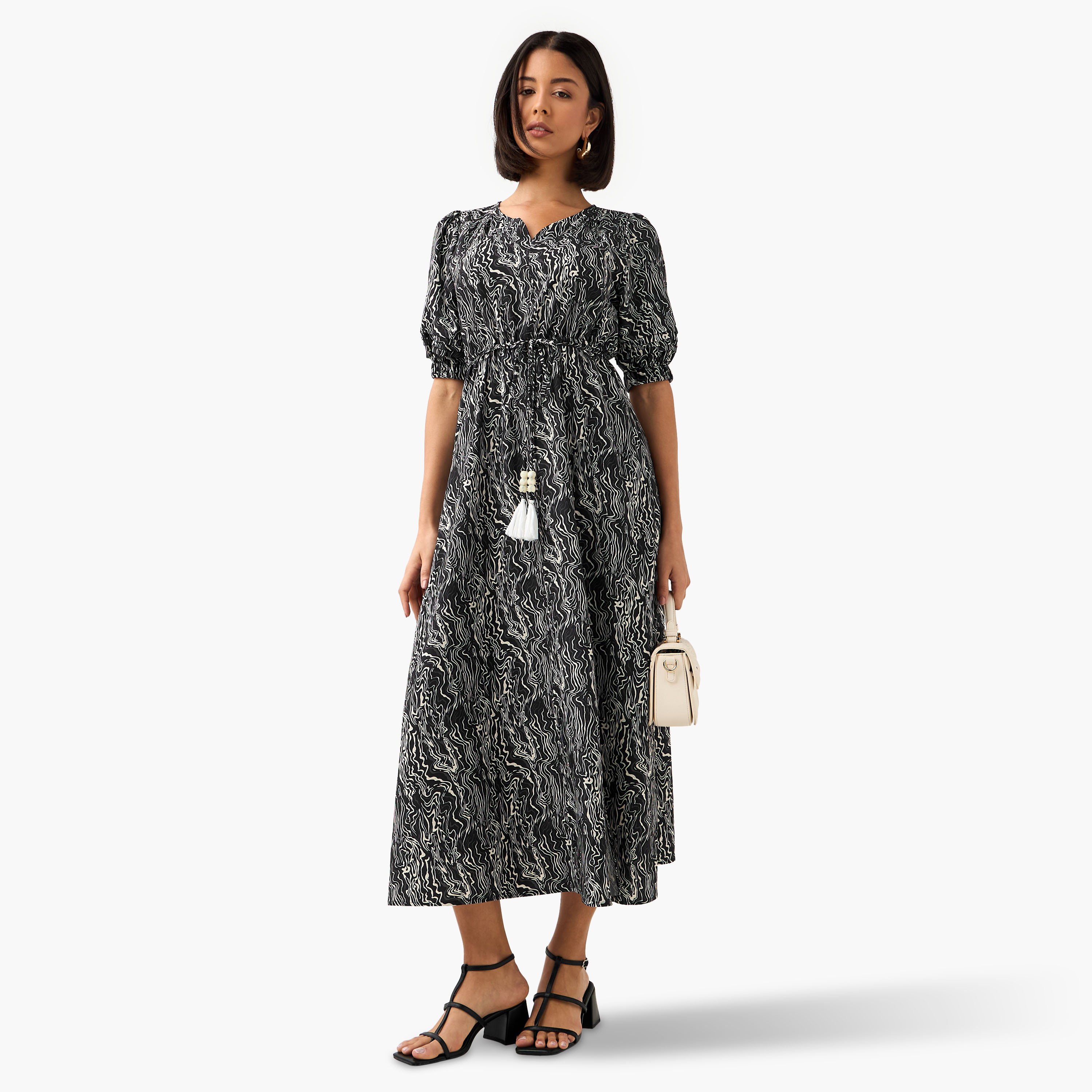 Abstract Print Women Dress with Belt-PROMO_SP_OM_2FOR18_130625-image-4