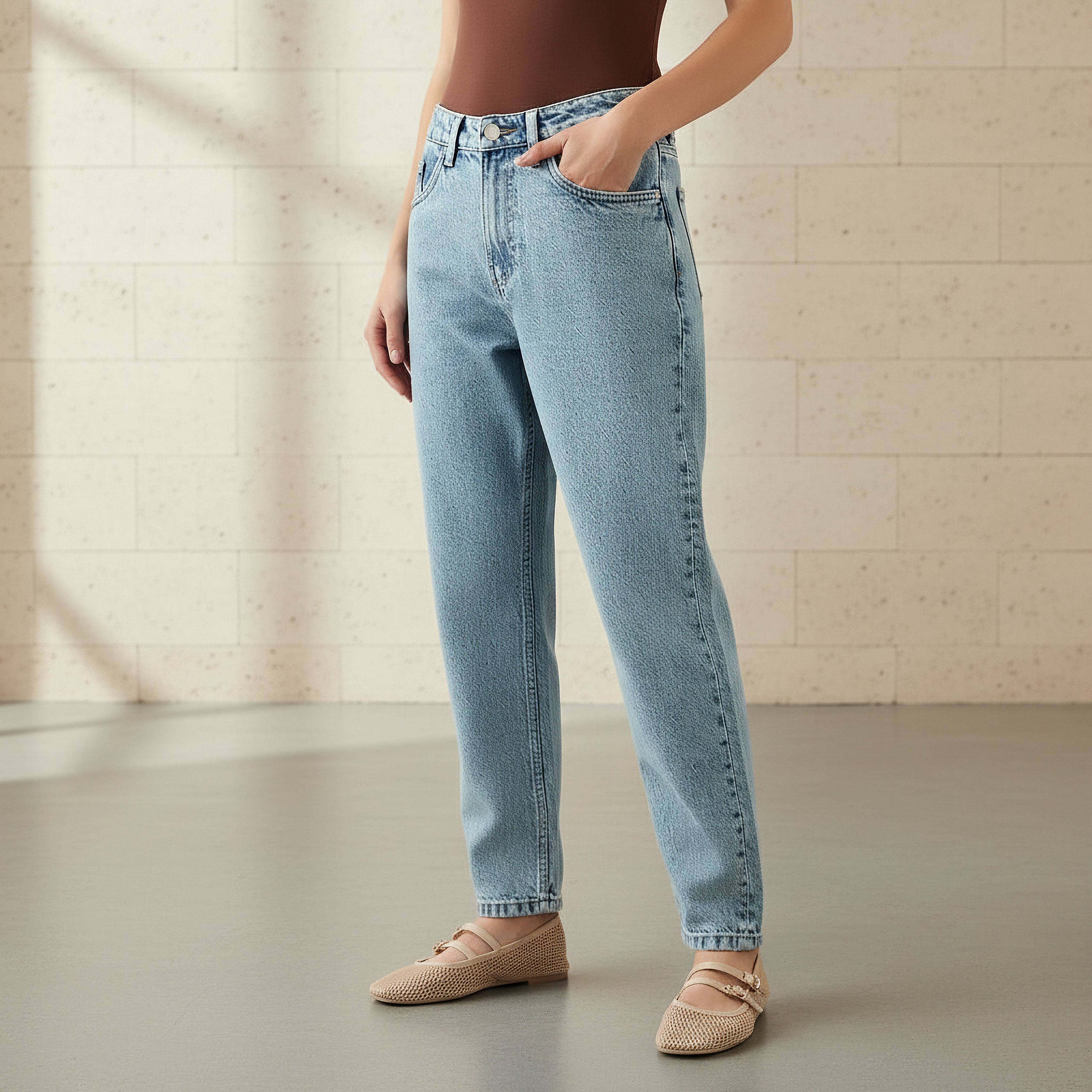 Women Mom Fit High-Rise Jeans-women-clothing-bottoms-jeans-image-1