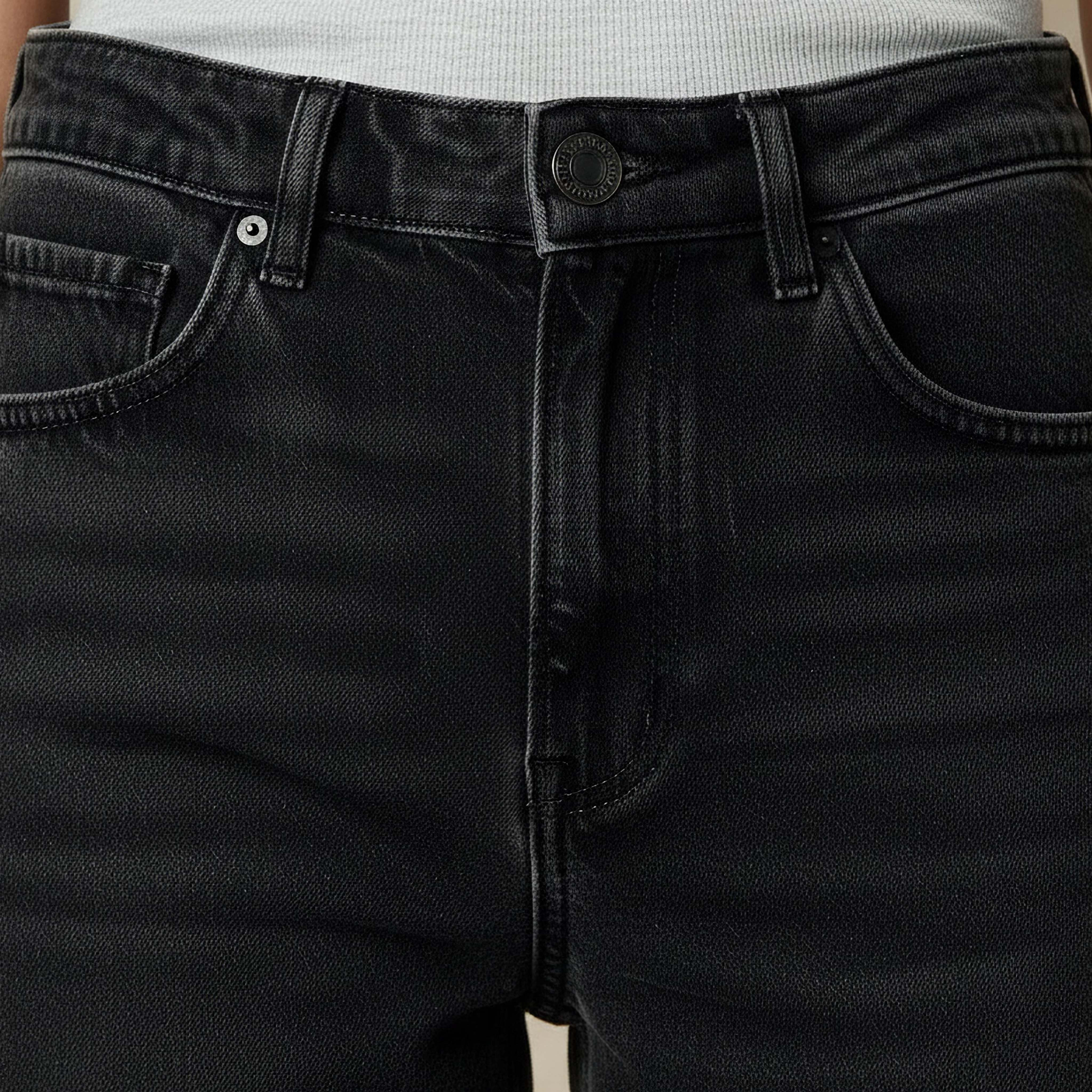 بنطلون جينز بقصة مستقيمة وخصر متوسط الارتفاع للنساء-women-clothing-bottoms-jeans-image-3