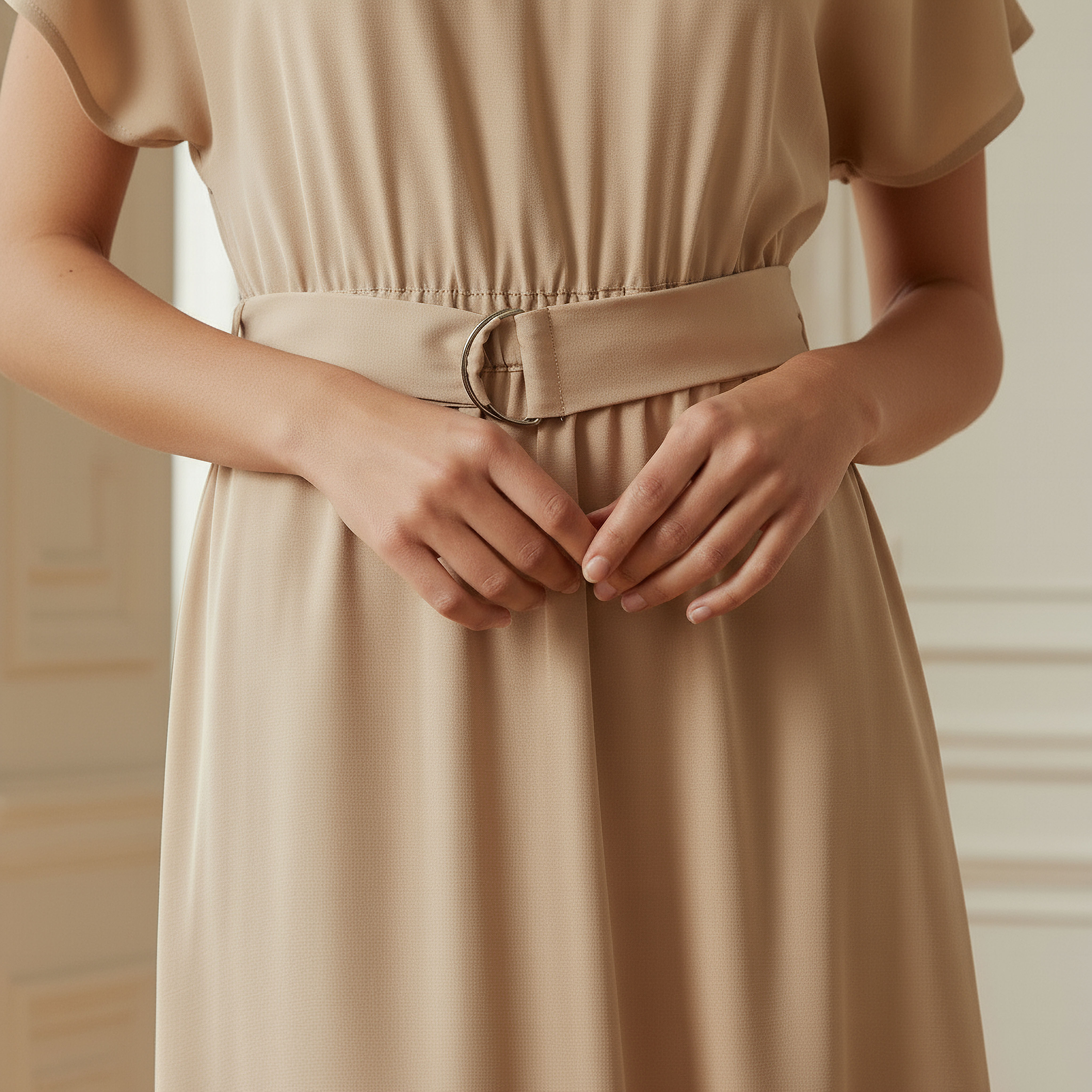 Belted Midi Dress with Short Sleeves and V-neck-PROMO_SP_OM_2FOR16_110625-image-4