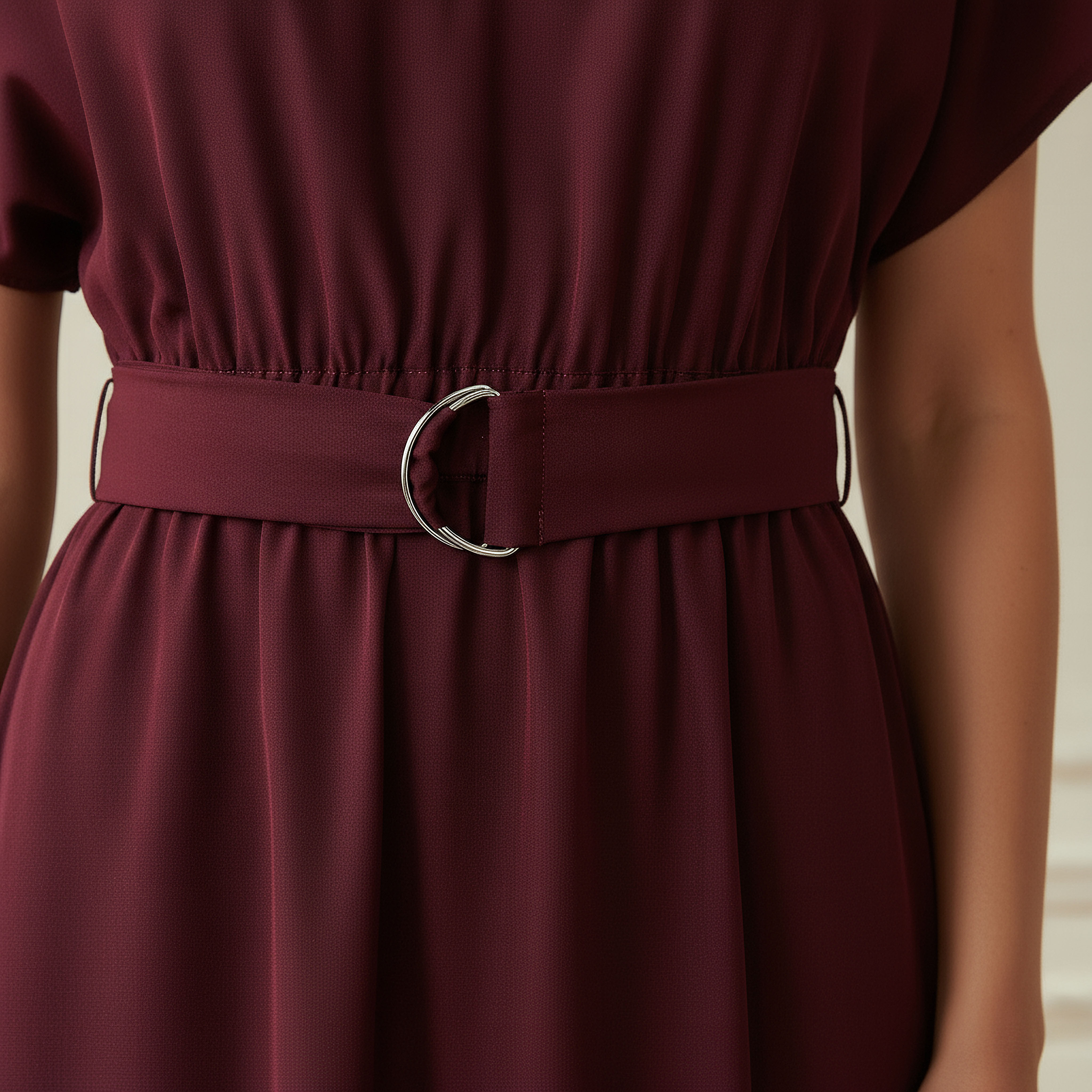 Belted Midi Dress with Short Sleeves and V-neck-PROMO_SP_BH_BUNDLE_2FOR16_050226-image-4