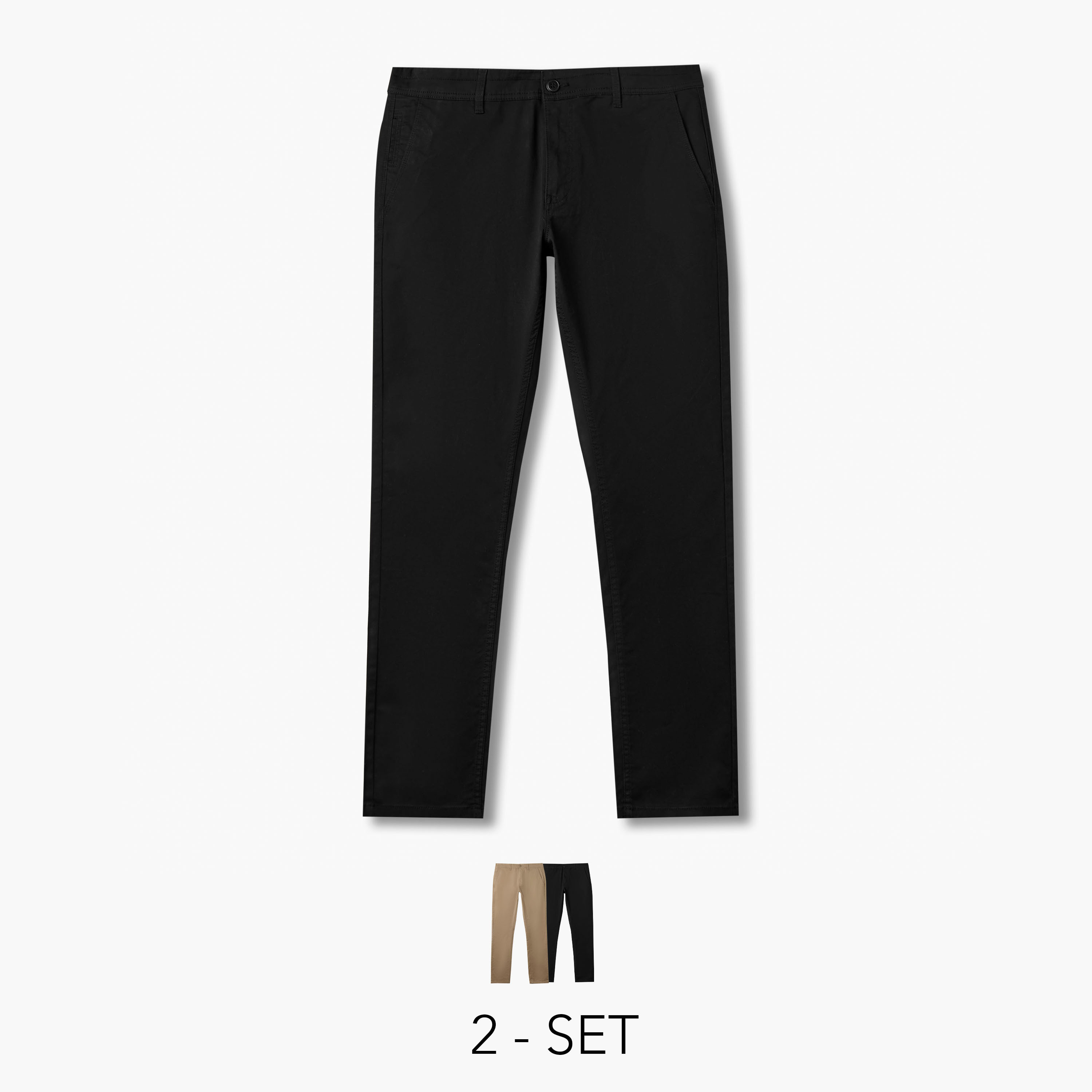 بنطلون تشينو بخصر مرن وقصة عادية من سبلاش فاف - مجموعة من 2-men-clothing-bottoms-trousersandchinos-chinos-image-1