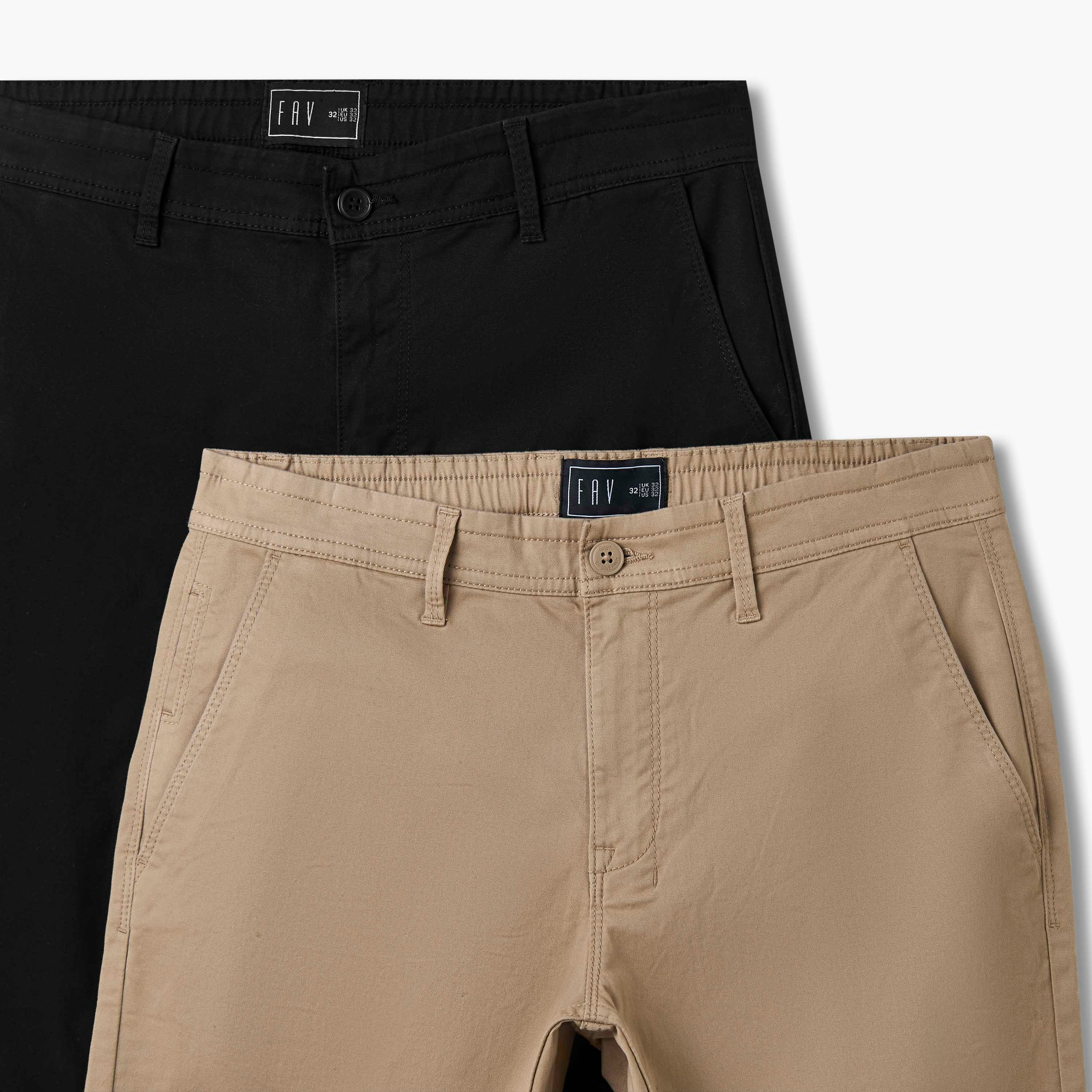 بنطلون تشينو بخصر مرن وقصة عادية من سبلاش فاف - مجموعة من 2-men-clothing-bottoms-trousersandchinos-chinos-image-6