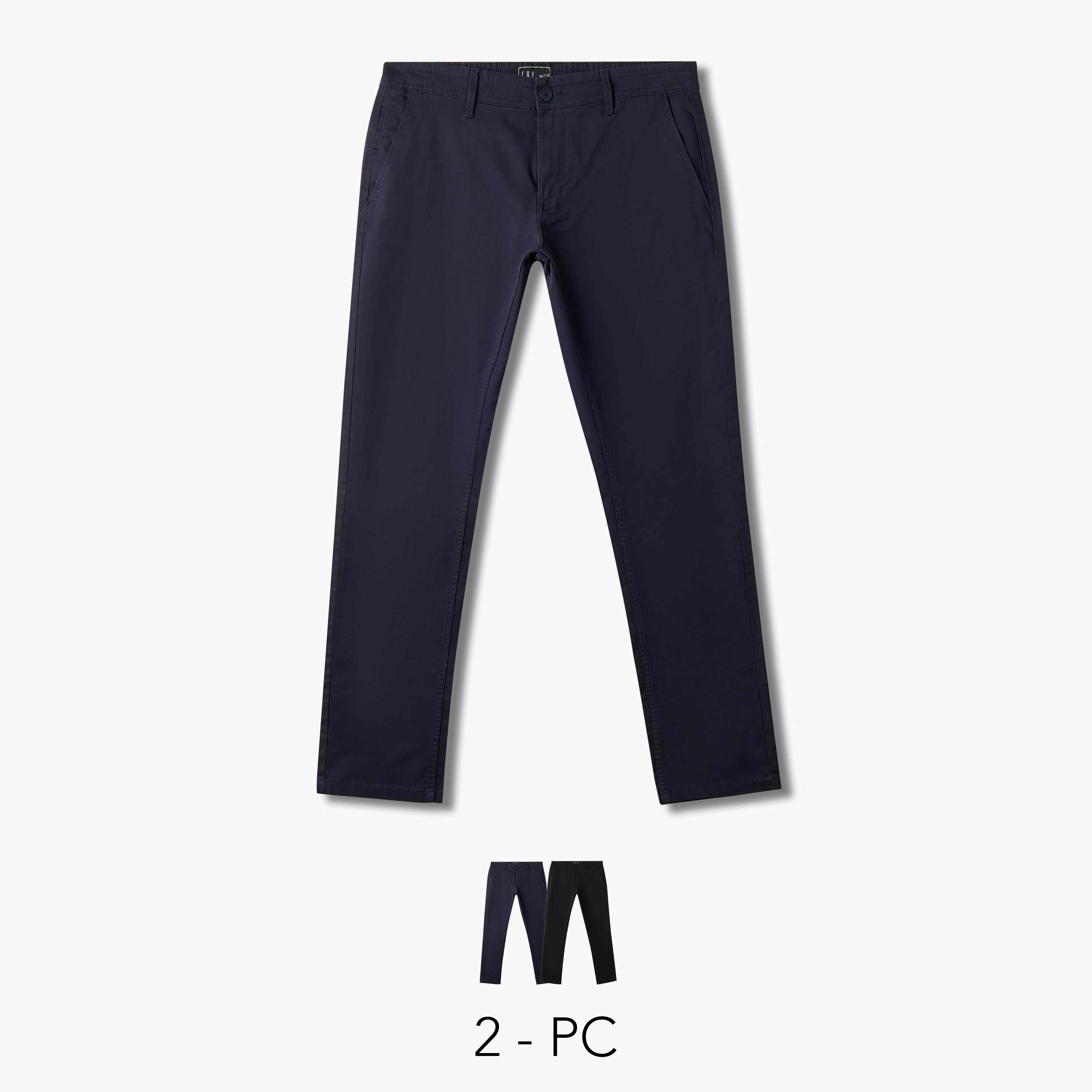 بنطلون تشينو بخصر مرن وقصة عادية من سبلاش فاف - مجموعة من 2-men-clothing-bottoms-trousersandchinos-chinos-image-7