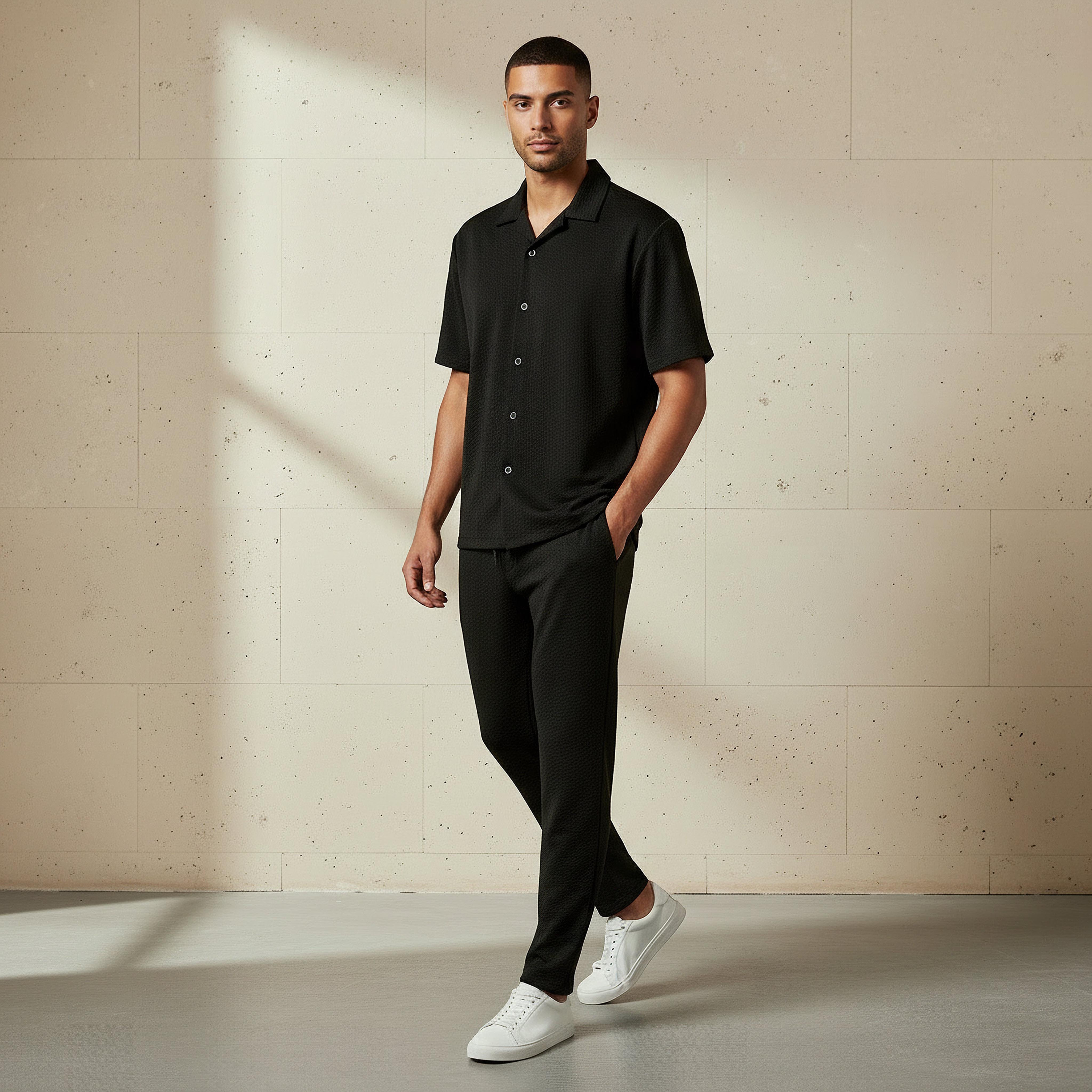 Textured Shirt and Trousers Set-men-clothing-sportswearandactivewear-tracksuits-image-1