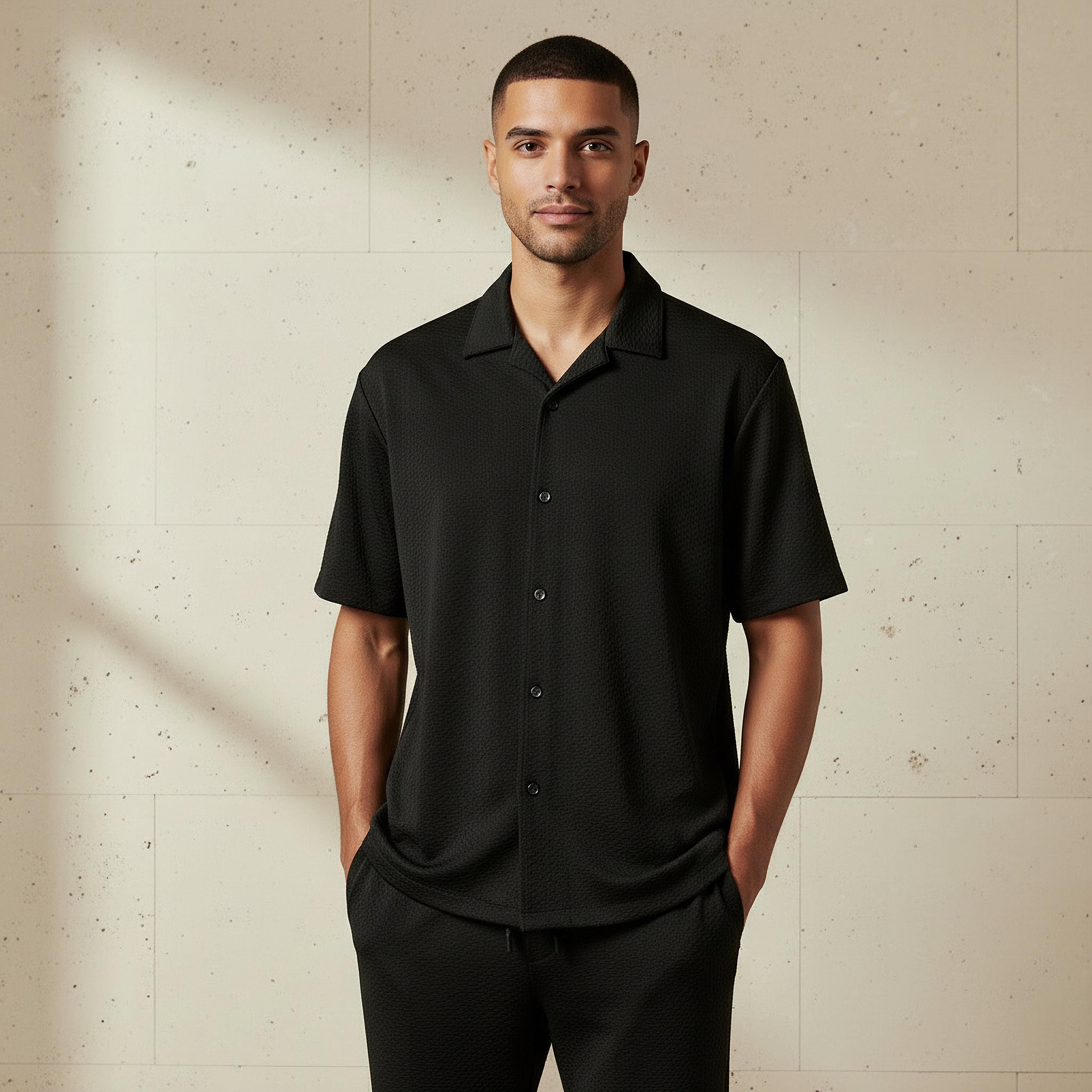 Textured Shirt and Trousers Set-men-clothing-sportswearandactivewear-tracksuits-image-2