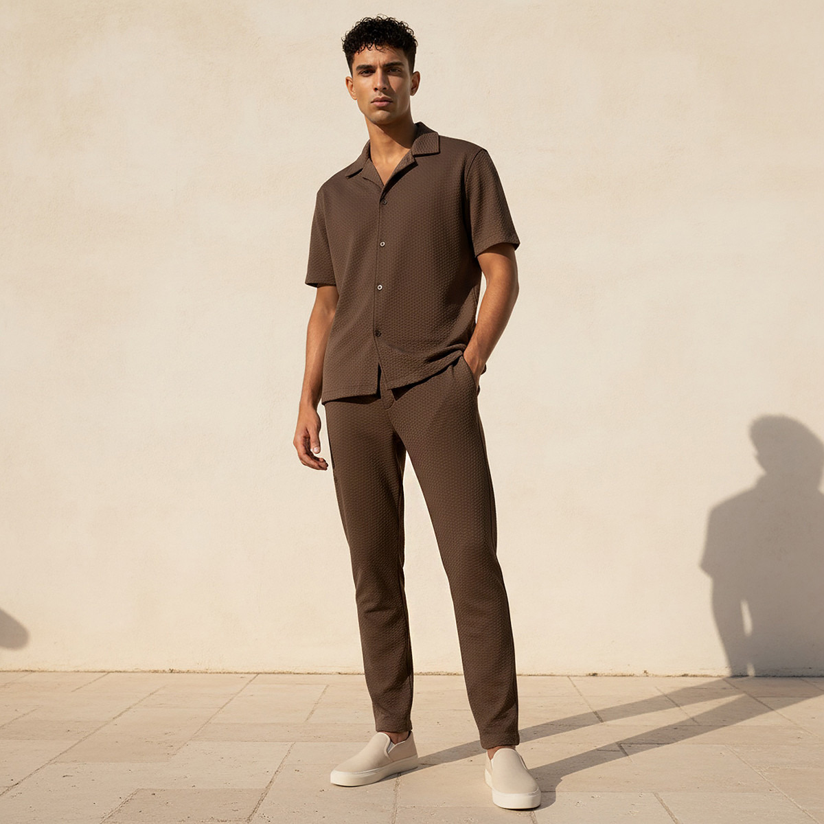 Textured Shirt and Trousers Set-men-clothing-sportswearandactivewear-tracksuits-image-1