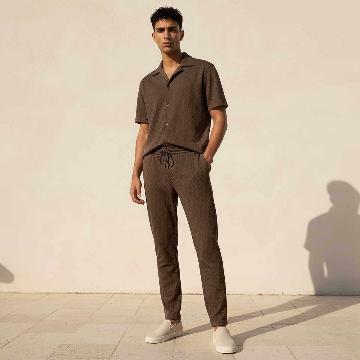 Textured Shirt and Trousers Set-men-clothing-sportswearandactivewear-tracksuits-image-3