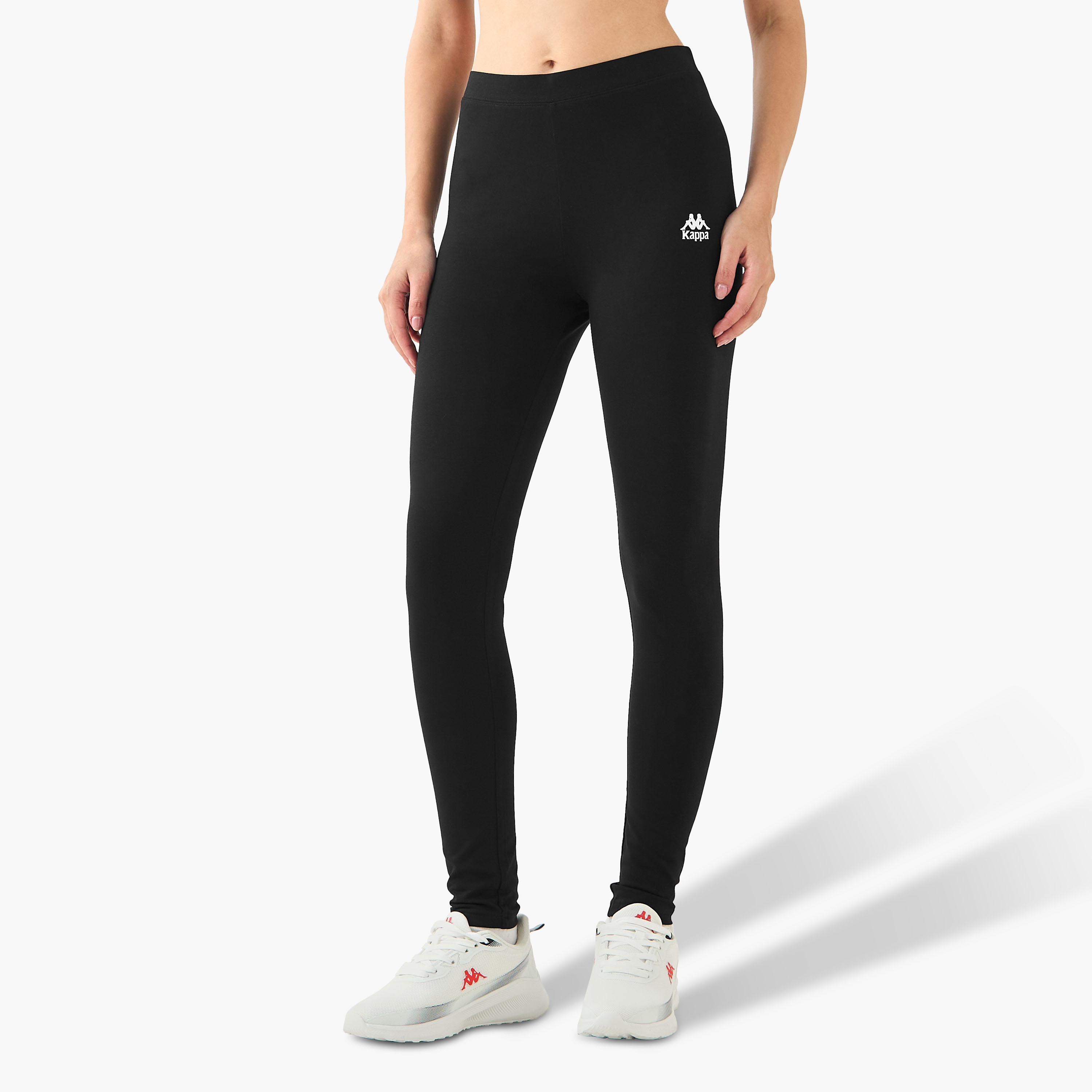 Kappa Pack of 2 Elasticated Full Length Leggings with Logo Design-sports-women-clothing-activewearleggings-image-2