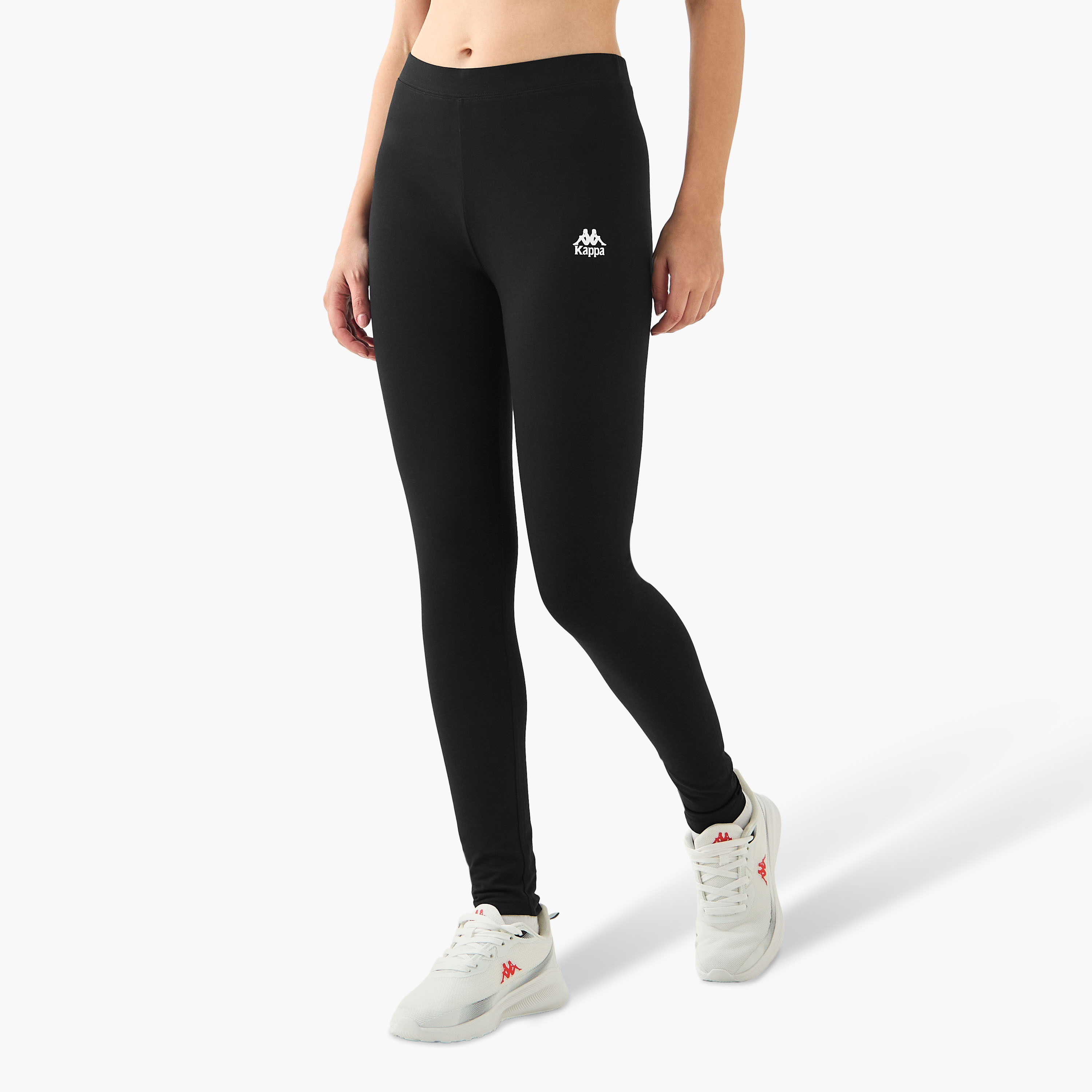 Kappa Pack of 2 Elasticated Full Length Leggings with Logo Design-sports-women-clothing-activewearleggings-image-3