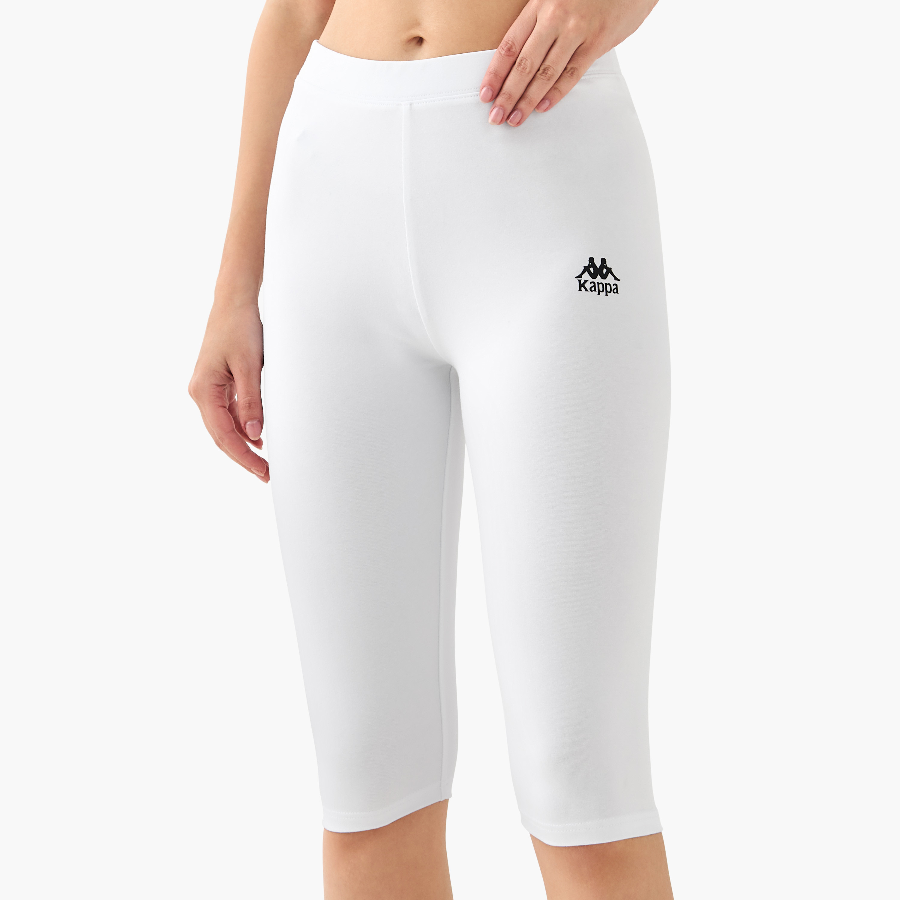 Kappa Pack of 3 Elasticated Knee Length Leggings with Logo Design-women-clothing-bottoms-leggings-image-3
