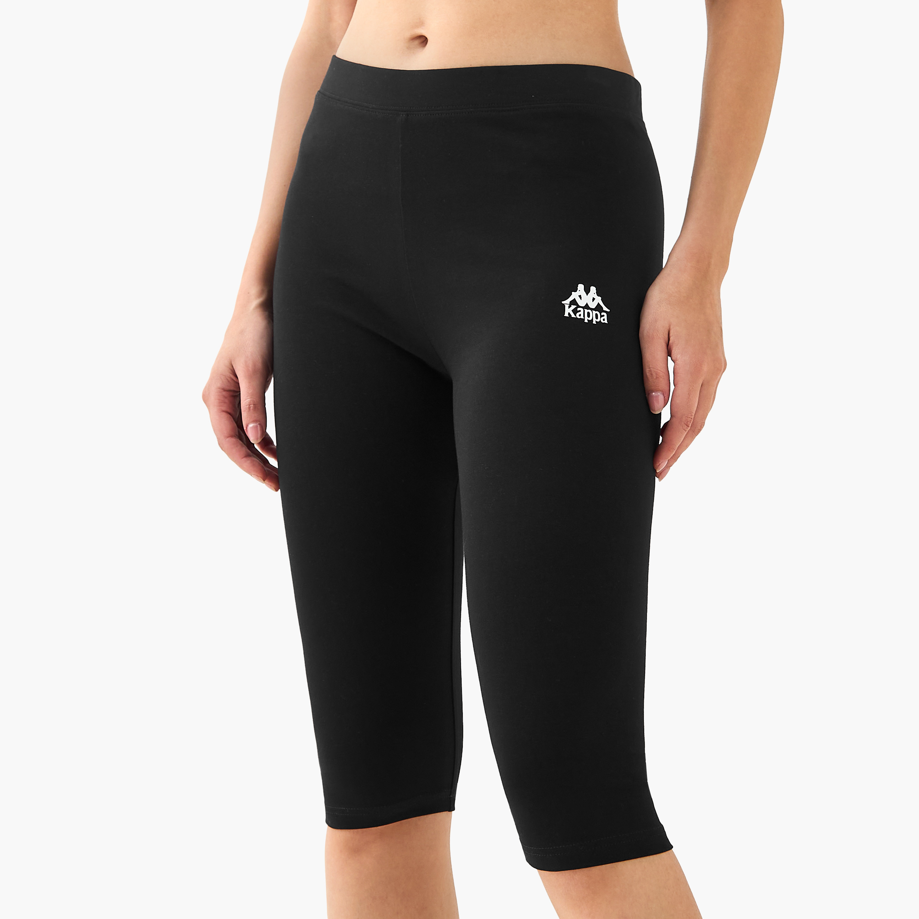 Kappa Pack of 3 Elasticated Knee Length Leggings with Logo Design-women-clothing-bottoms-leggings-image-4