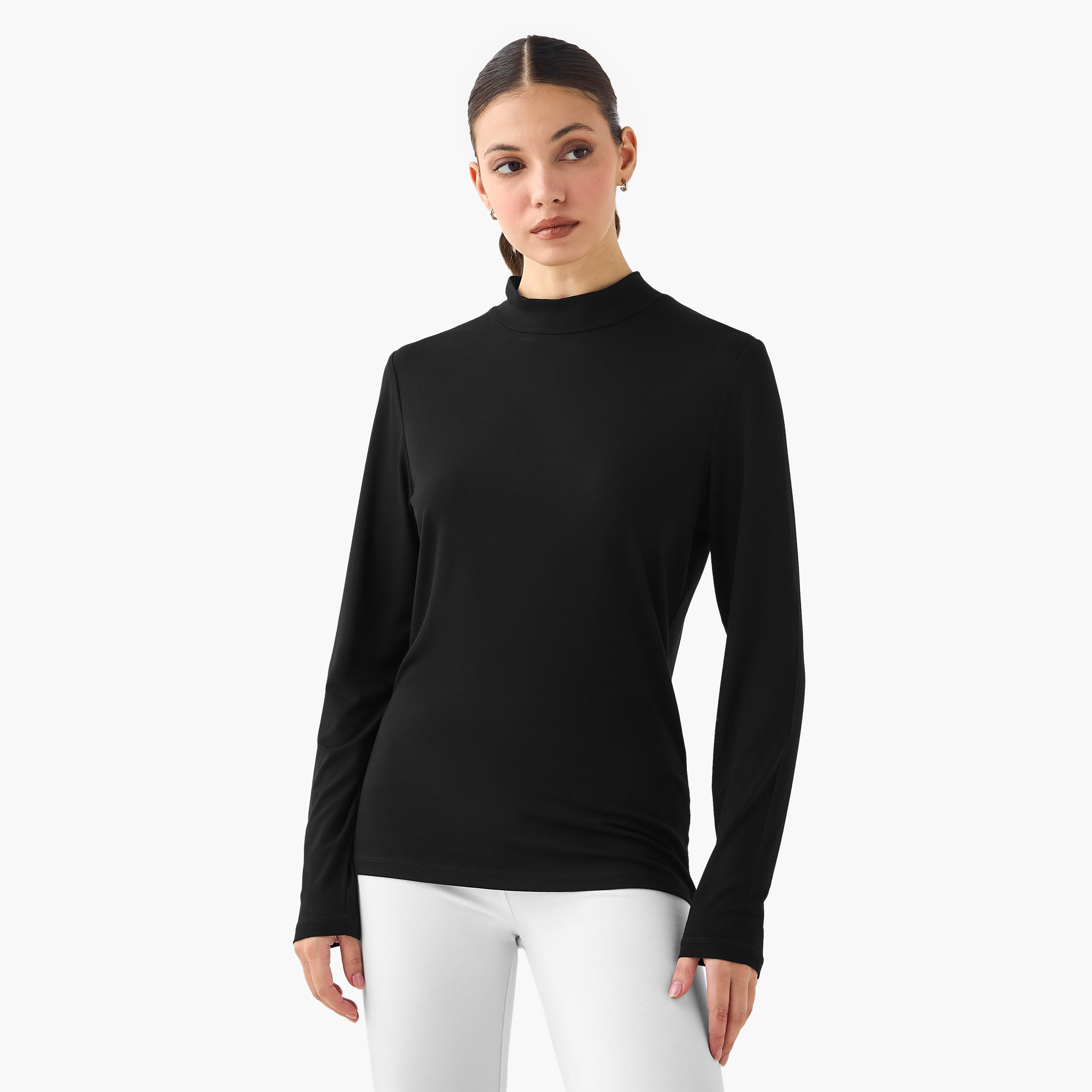 High Neck Long Sleeves T-shirt - Set of 2-women-clothing-tshirts-image-2