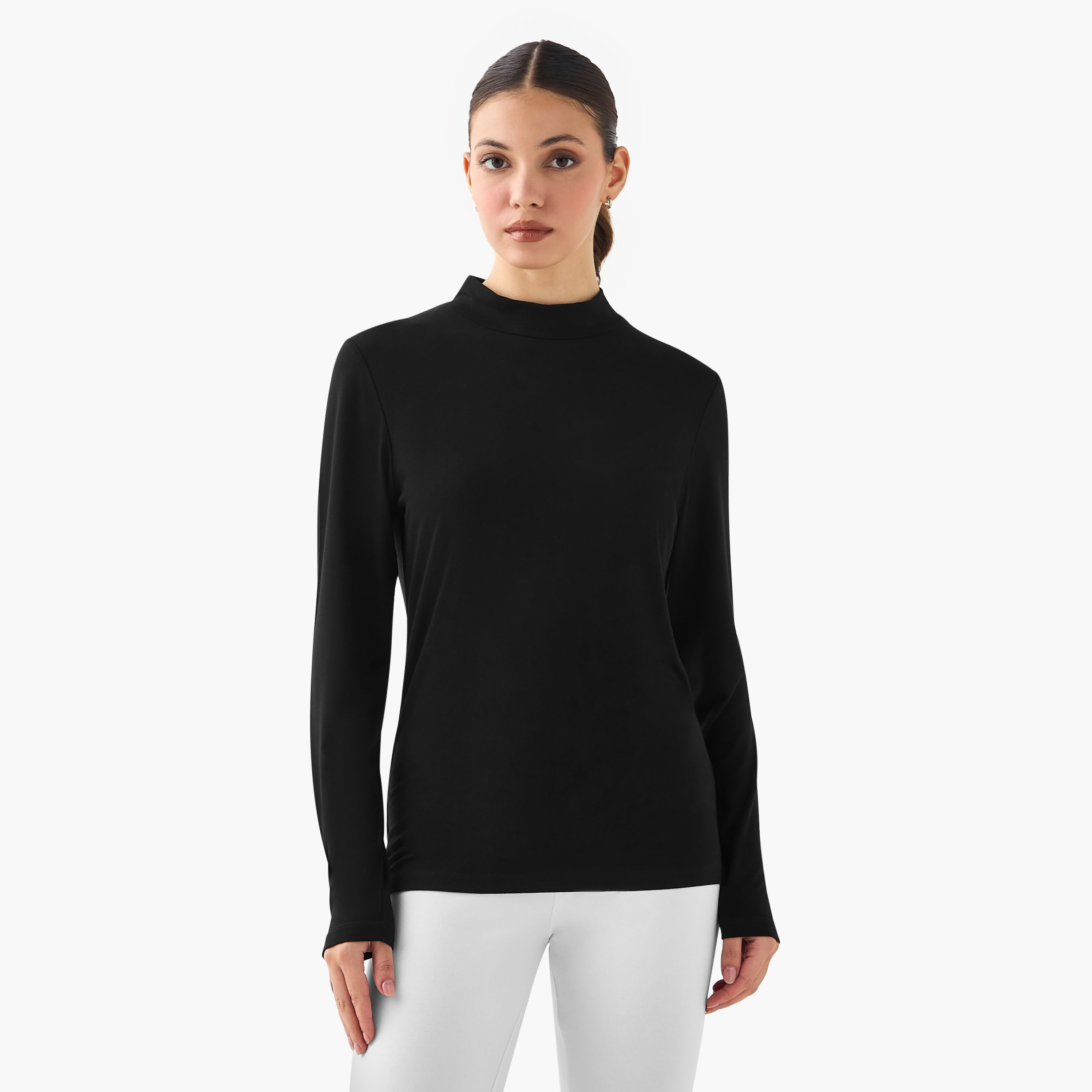 High Neck Long Sleeves T-shirt - Set of 2-women-clothing-tshirts-image-2