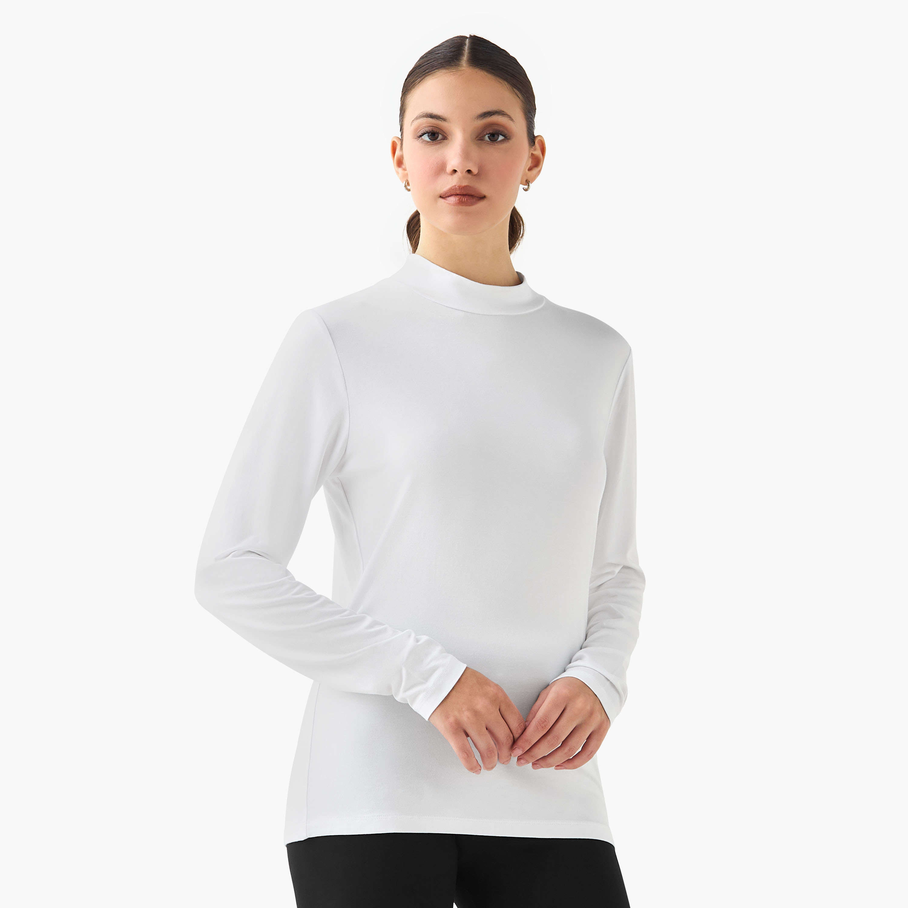 High Neck Long Sleeves T-shirt - Set of 2-women-clothing-tshirts-image-2