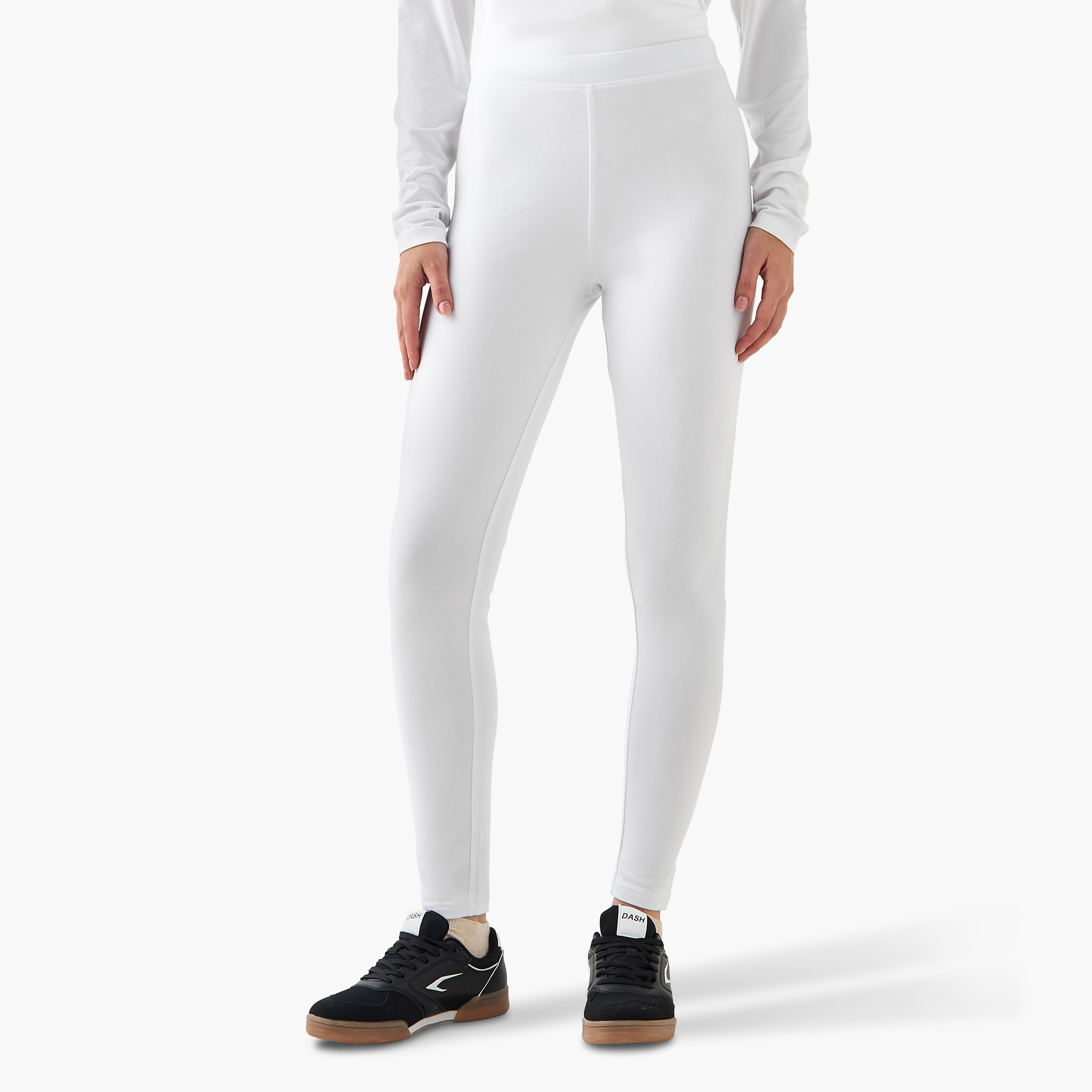 Pack of 3 Elasticated Full Length Leggings-women-clothing-bottoms-leggings-image-2