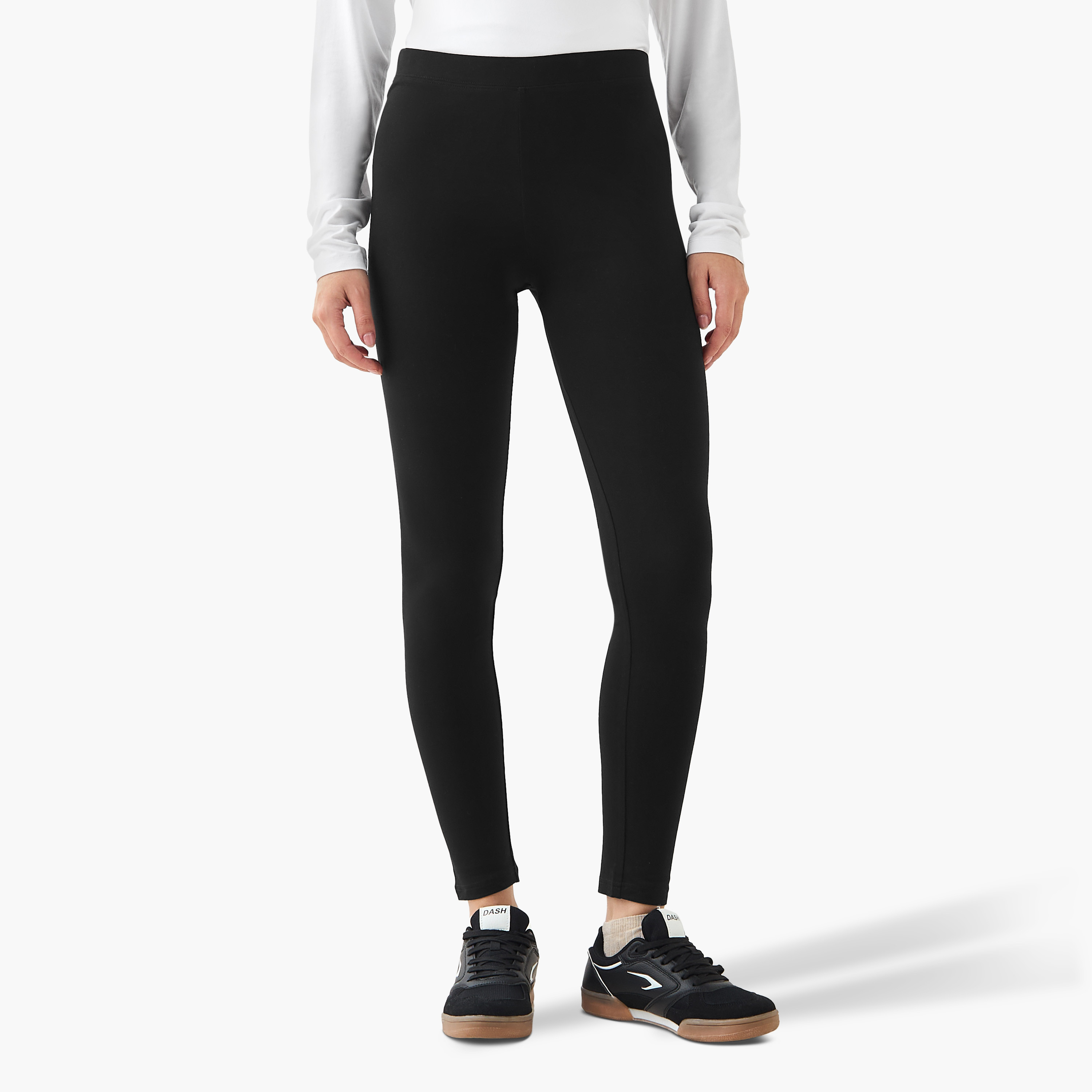 Pack of 3 Elasticated Full Length Leggings-women-clothing-bottoms-leggings-image-4