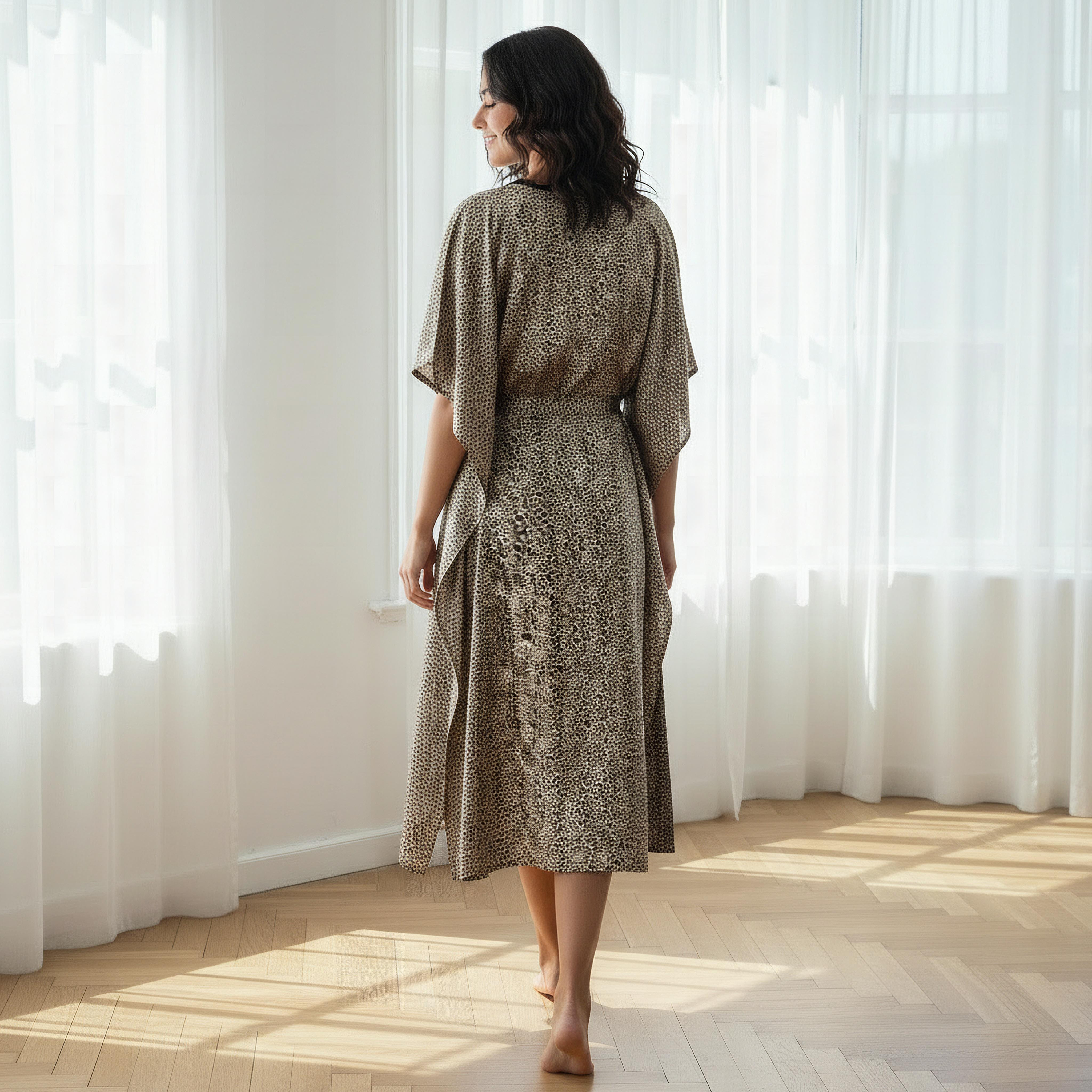 Aadaraya Night Dress Short Sleeve Animal Print-women-clothing-nightwear-nighties-image-3
