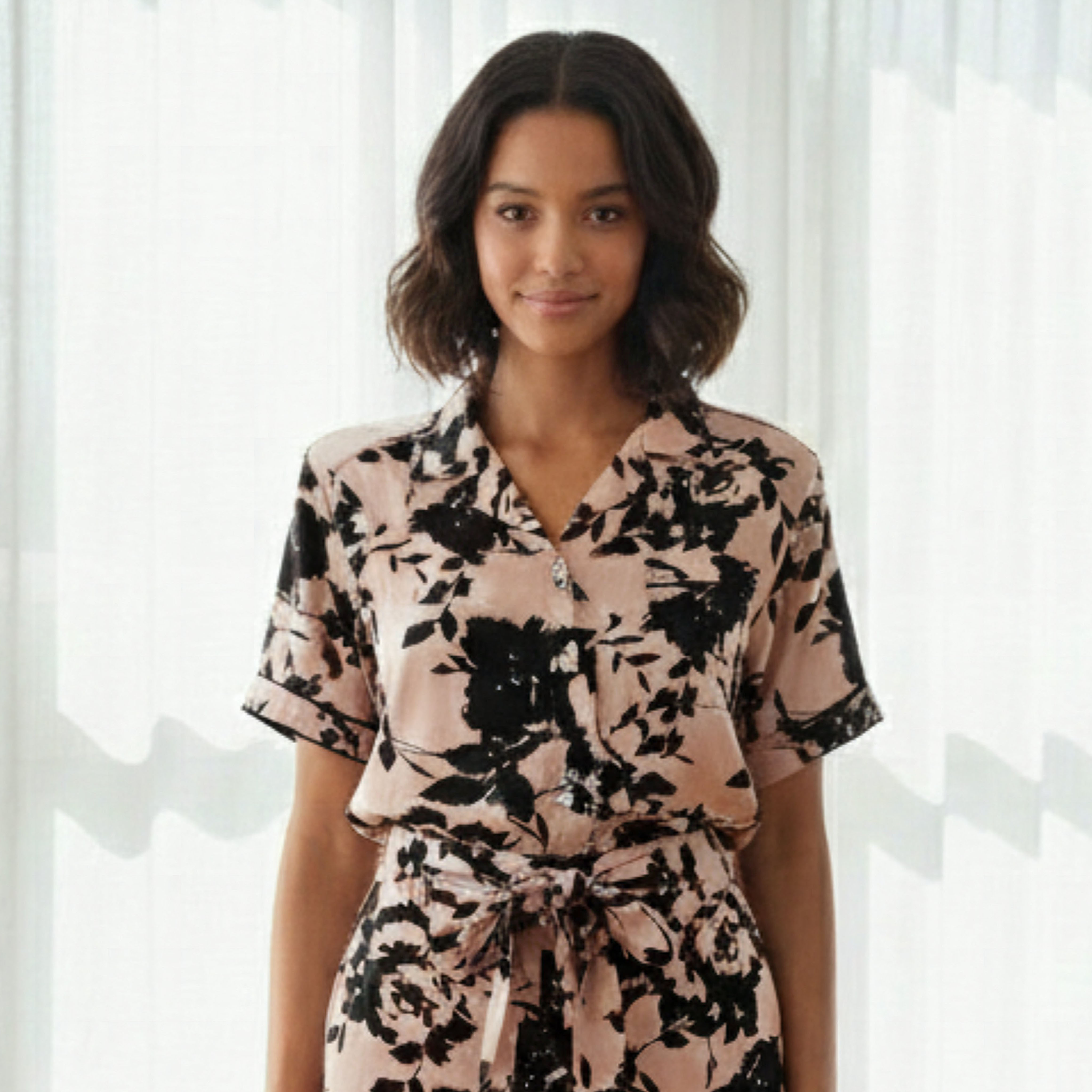 Aadaraya Pyjama Set Button-Down Shirt & Trousers-women-clothing-nightwear-pyjamas-longsets-image-2