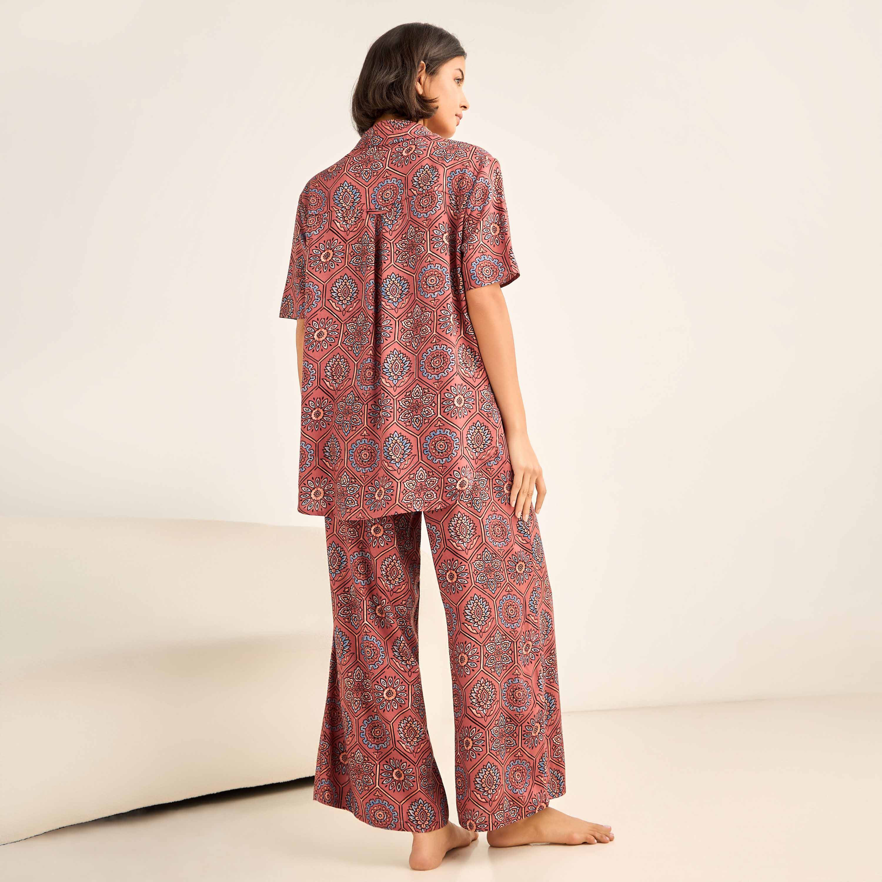 Aadaraya Pyjama Set Button-Down Shirt & Trousers-women-clothing-nightwear-pyjamas-longsets-image-3