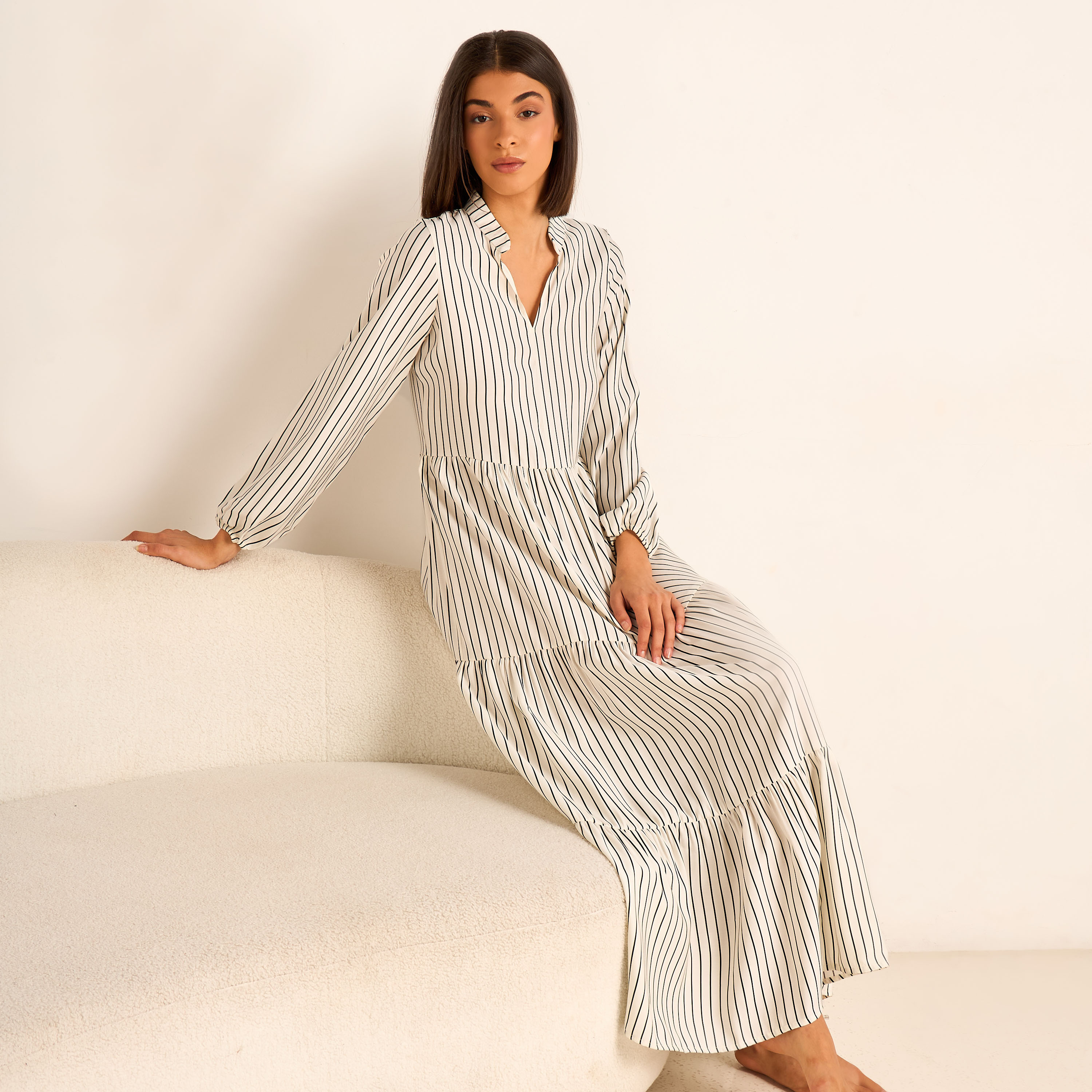 Aadaraya Night Gown Long Sleeves Striped-PROMO_SP_OM_2FOR16_110625-image-2