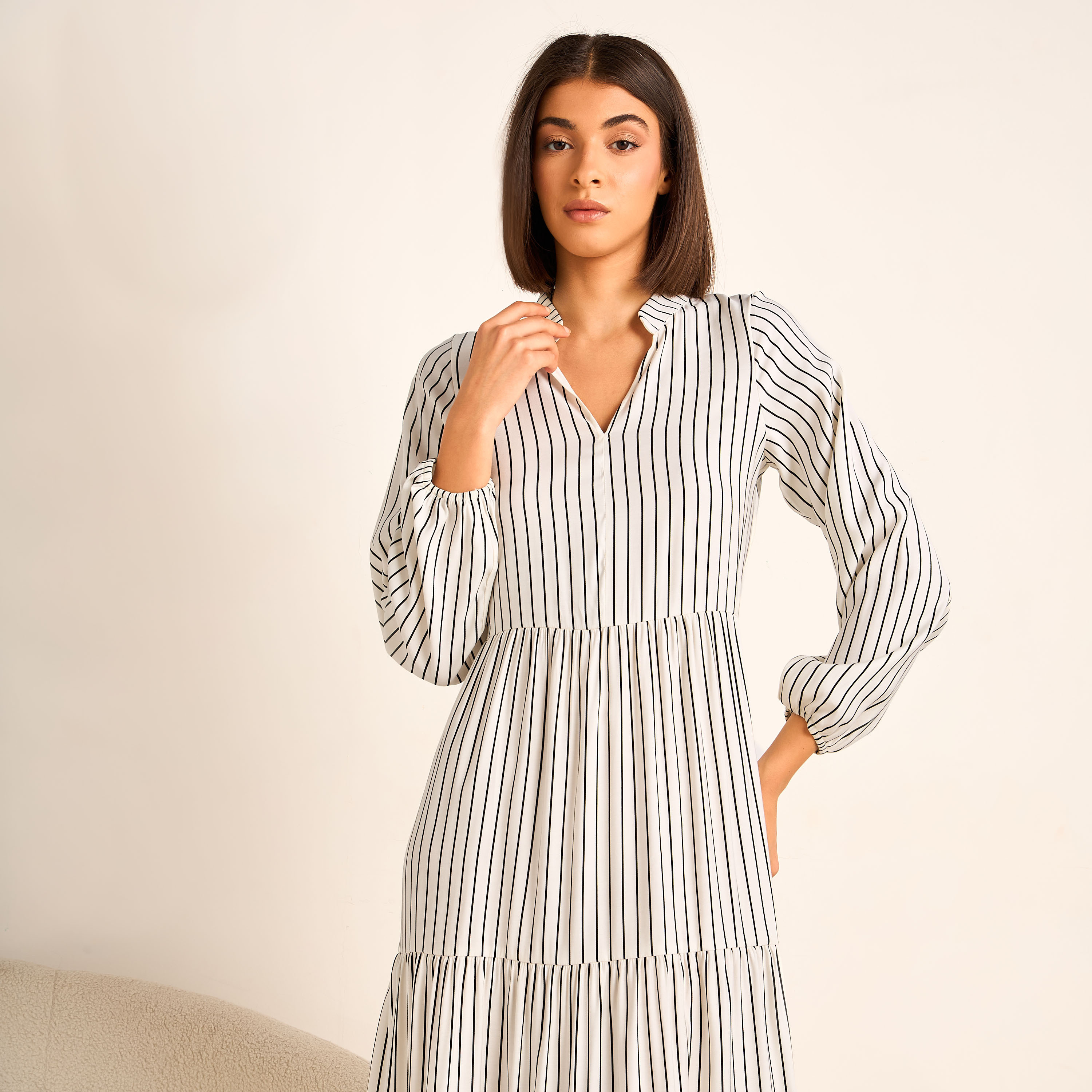 Aadaraya Night Gown Long Sleeves Striped-PROMO_SP_OM_2FOR16_110625-image-4