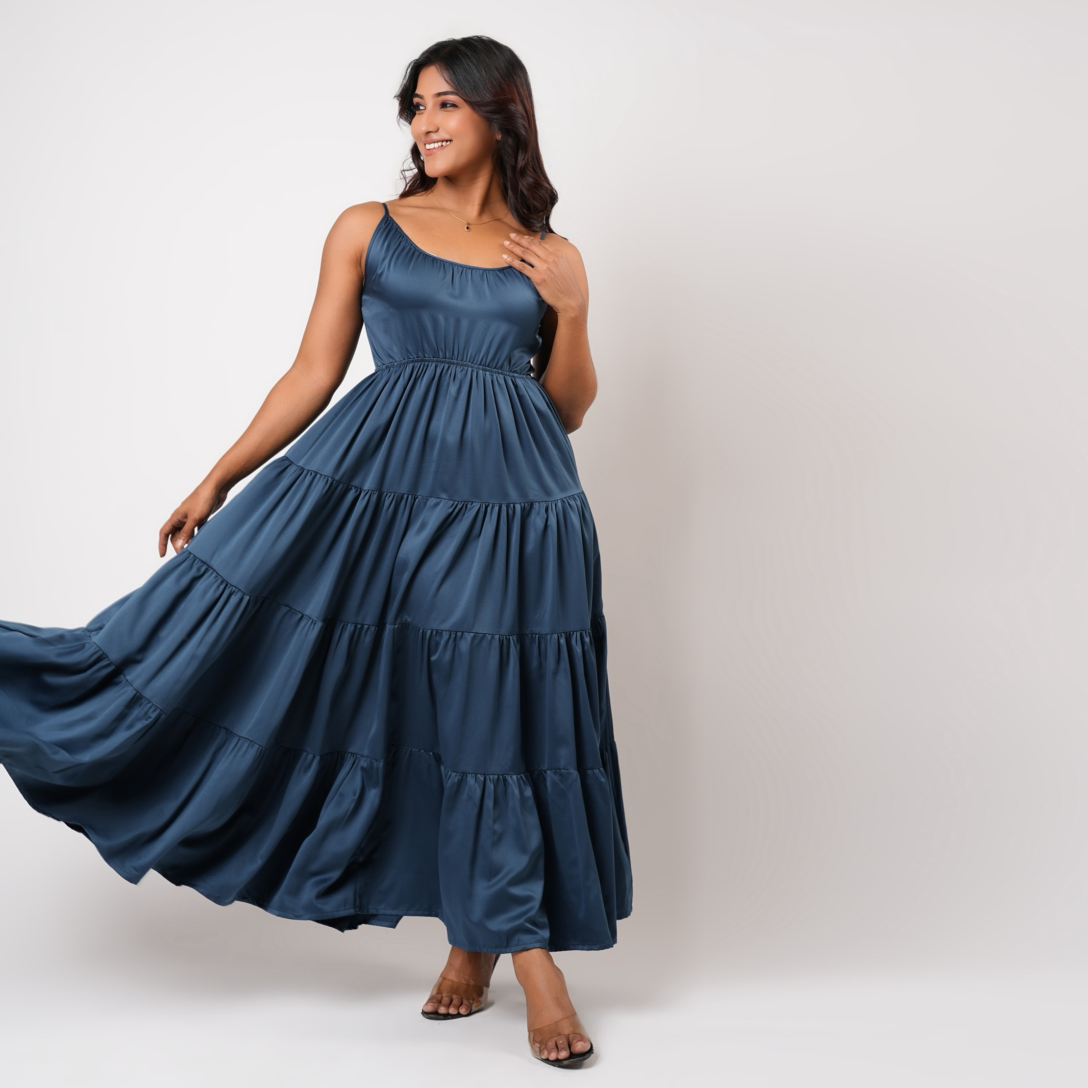 Aadaraya Sleeveless Tiered Maxi Night Gown-women-clothing-nightwear-nighties-image-1