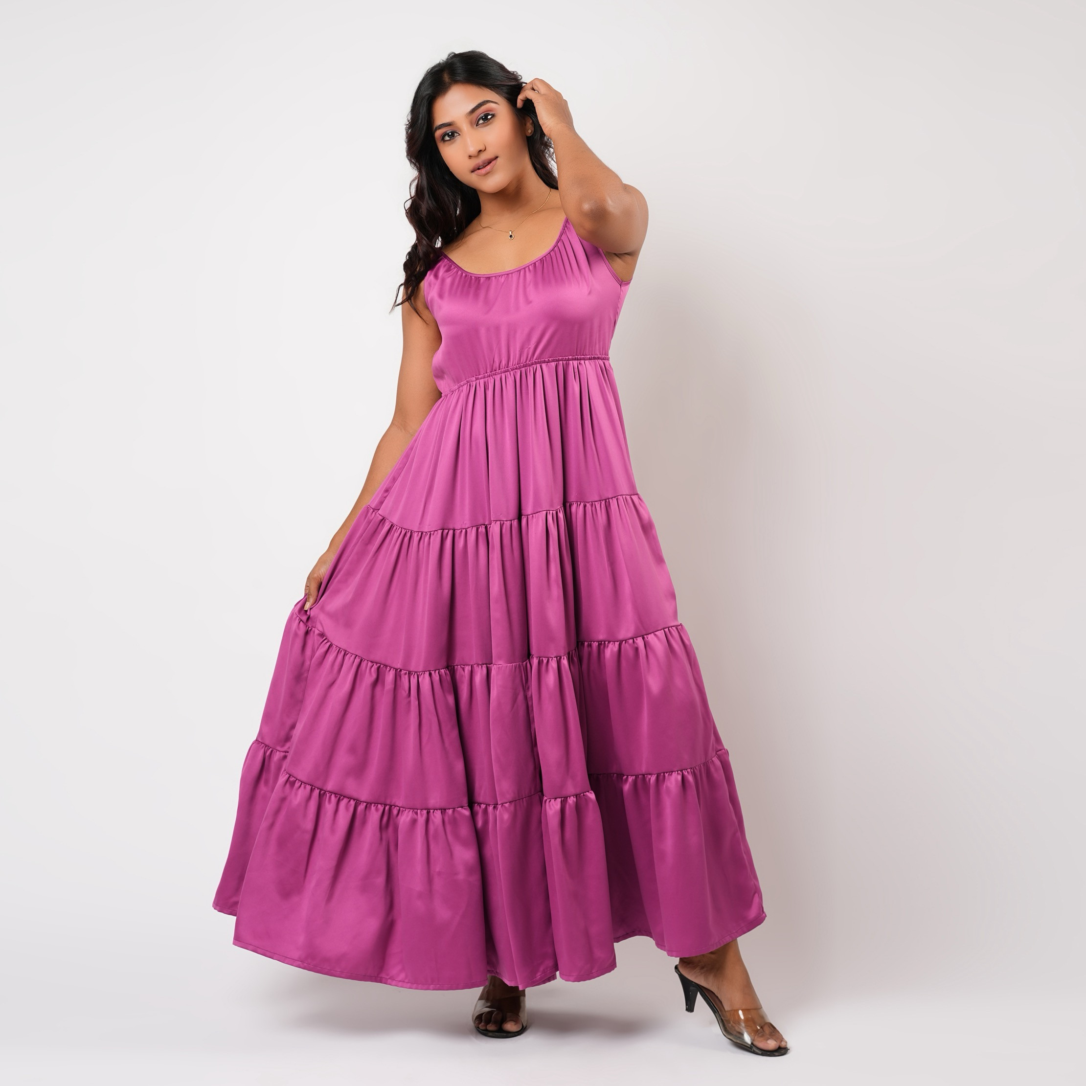 فستان نوم ماكسي بدون أكمام متعدد الطبقات من آدارايا-women-clothing-nightwear-nighties-image-2