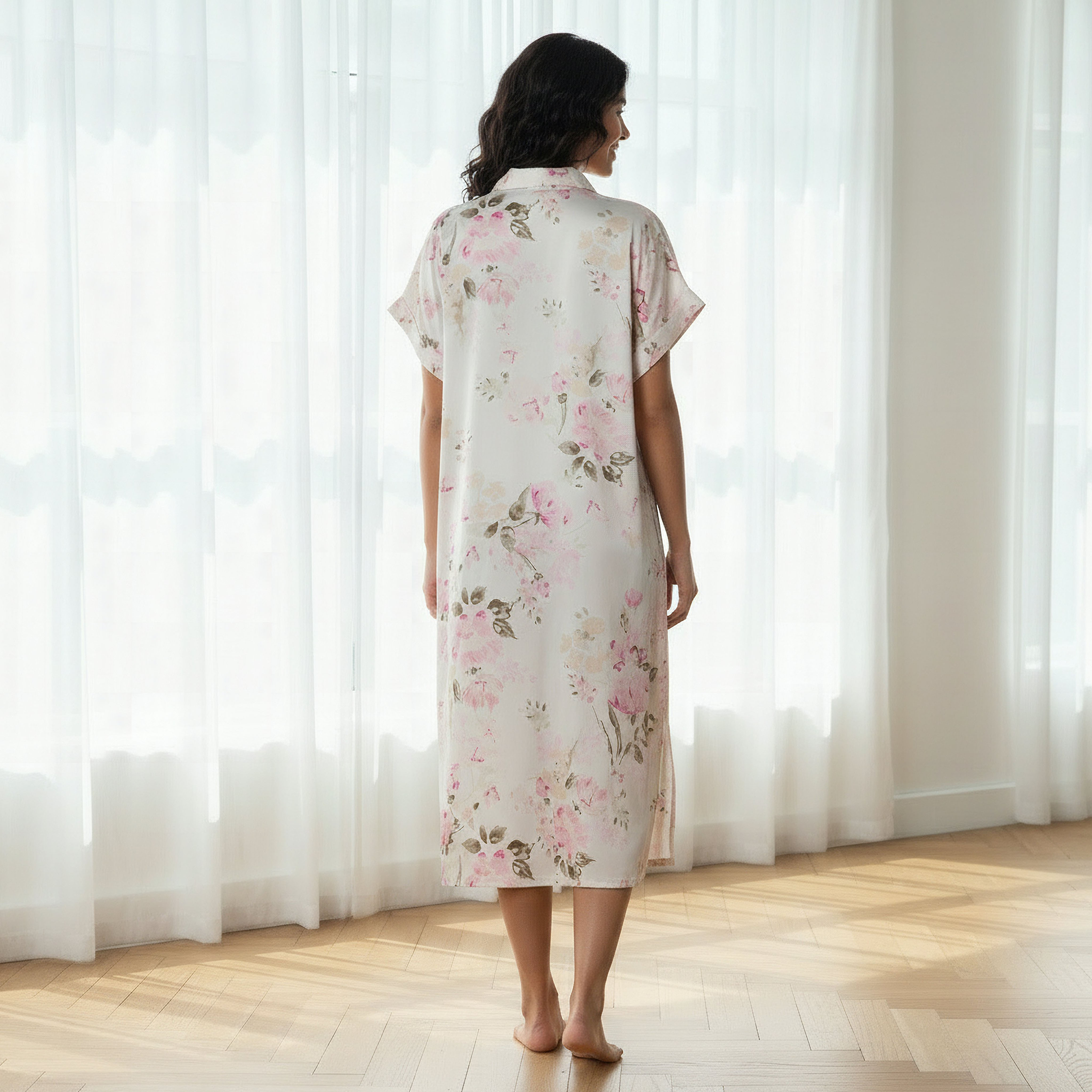 Aadaraya Night Dress Short Sleeve Floral Print-PROMO_SP_OM_2FOR16_110625-image-3