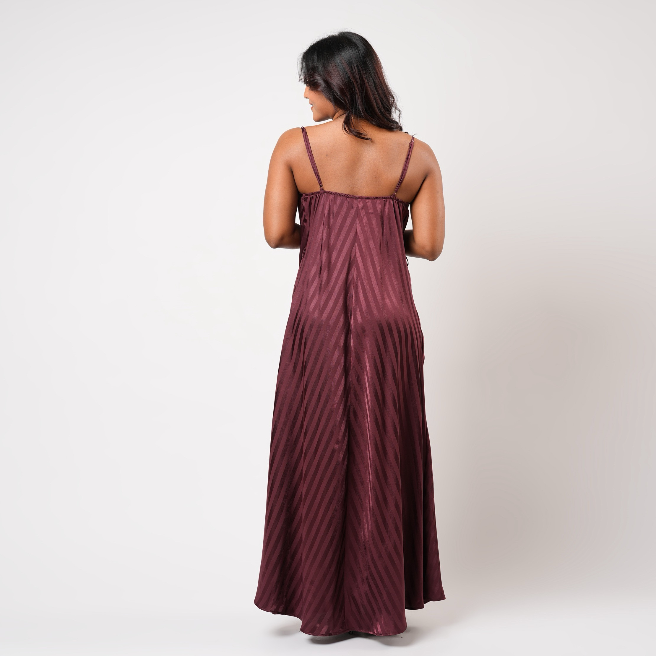 Aadaraya Sleeveless Striped Maxi Night Gown-women-clothing-nightwear-nighties-image-3