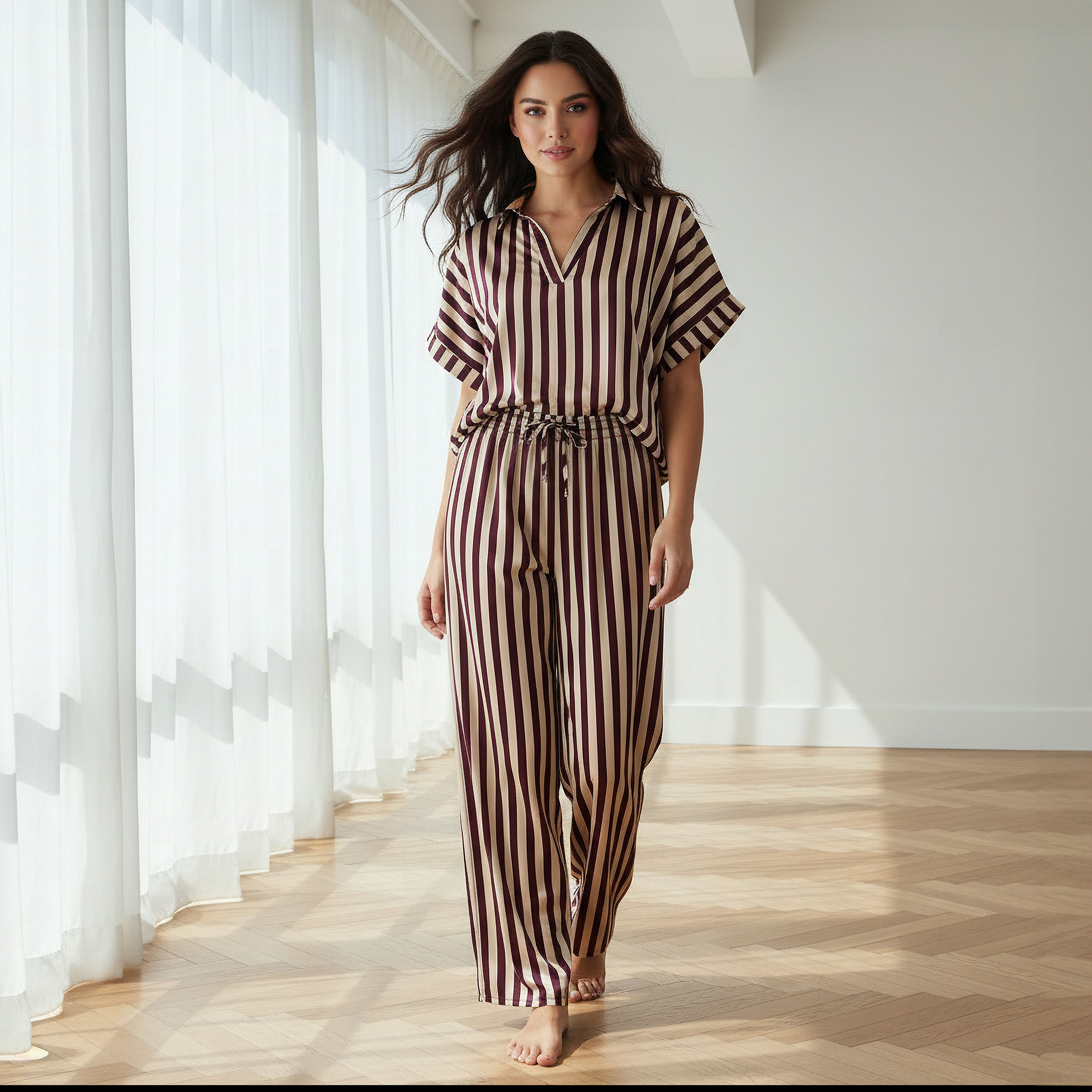 Pyjama Set Top & Wide Leg Bottom-women-clothing-nightwear-pyjamas-longsets-image-1