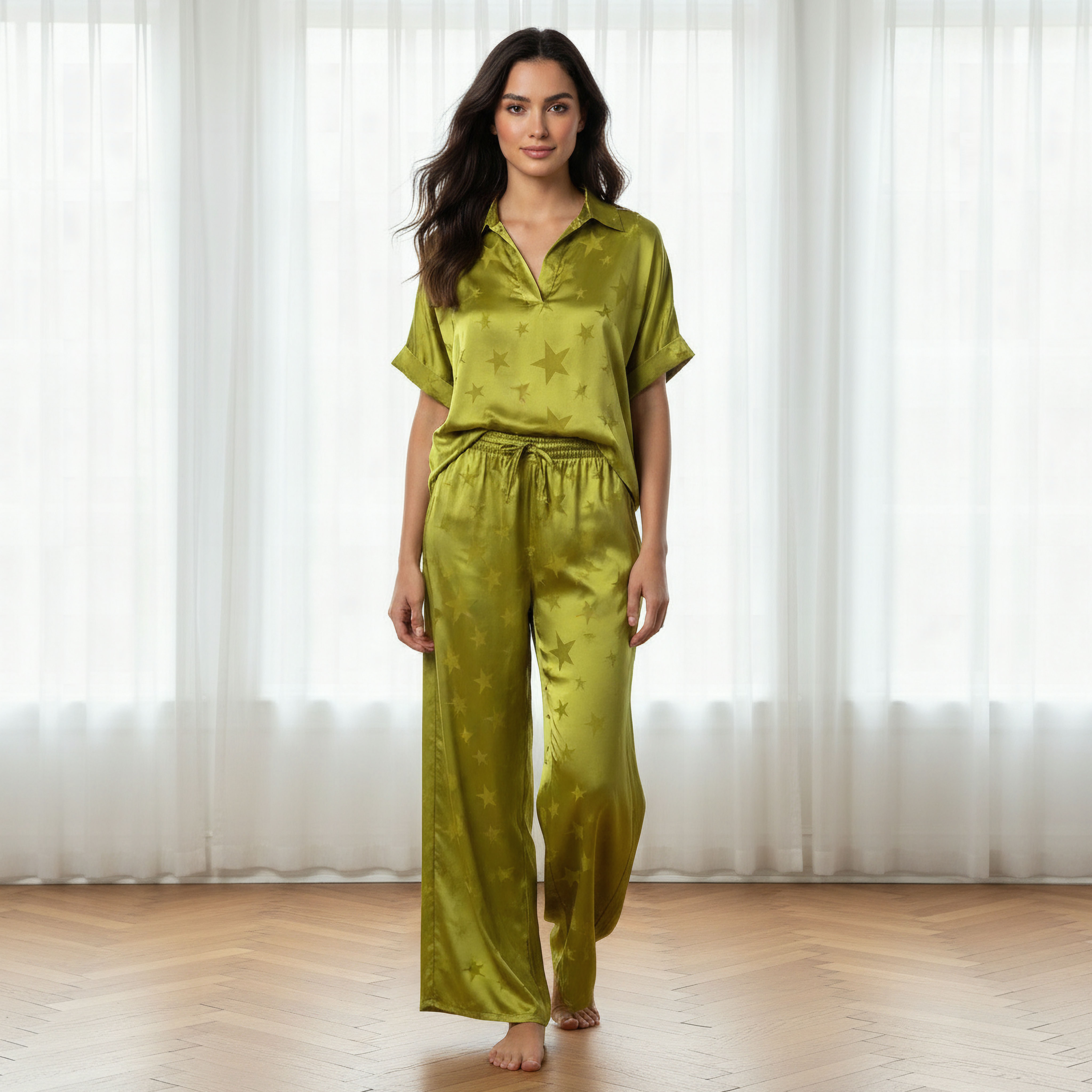 Pyjama Set Top & Wide Leg Bottom-women-clothing-nightwear-pyjamas-longsets-image-1