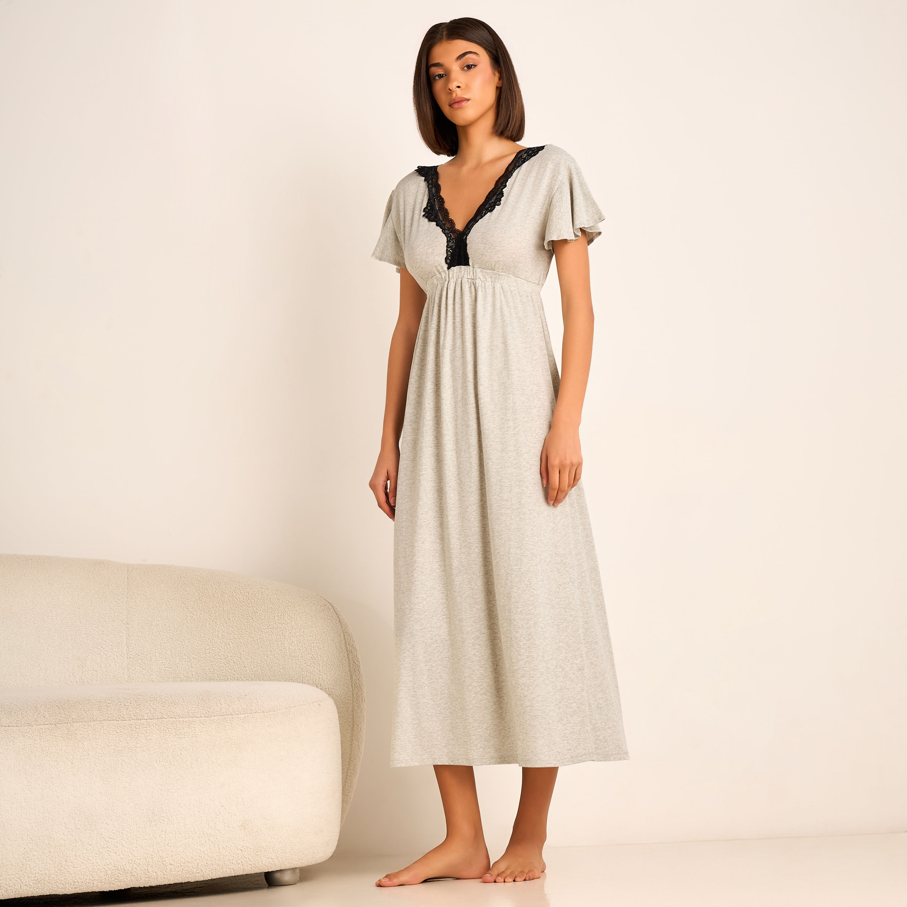Aadaraya Night Gown Short Sleeves Lace Trim-PROMO_SP_KW_BUNDLE_2FOR13_180925-image-1