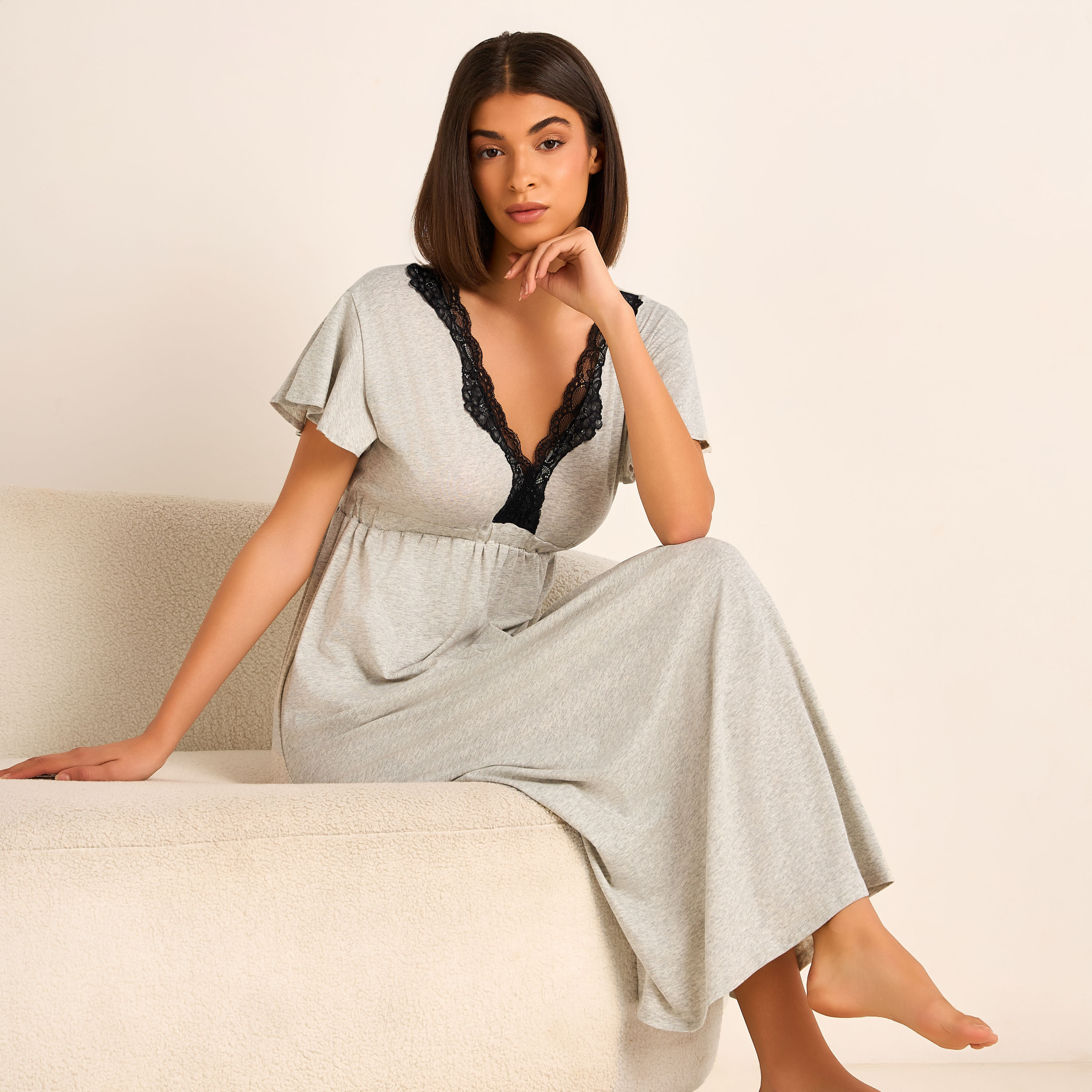 Aadaraya Night Gown Short Sleeves Lace Trim-PROMO_SP_KW_BUNDLE_2FOR13_180925-image-2