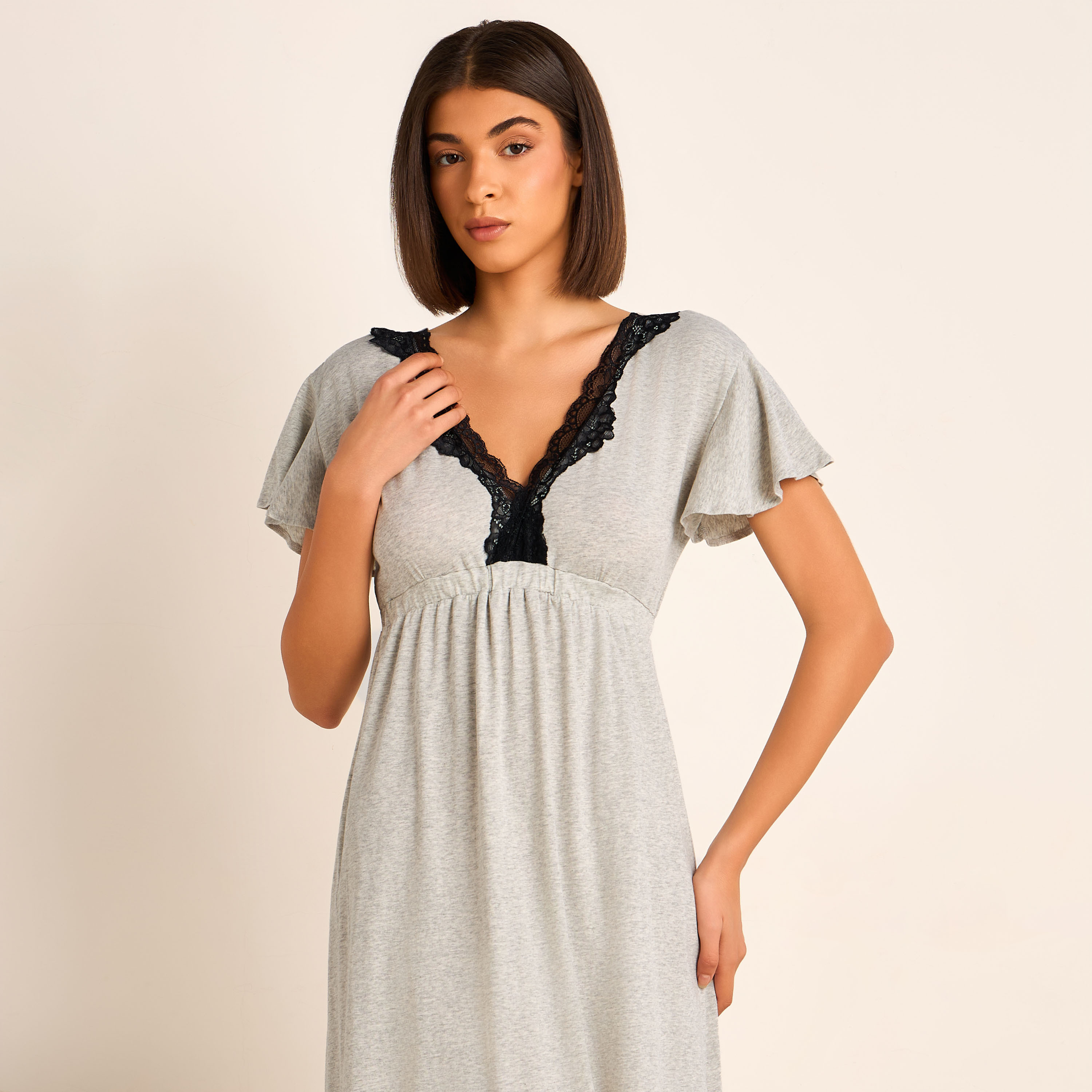 Aadaraya Night Gown Short Sleeves Lace Trim-PROMO_SP_KW_BUNDLE_2FOR13_180925-image-4