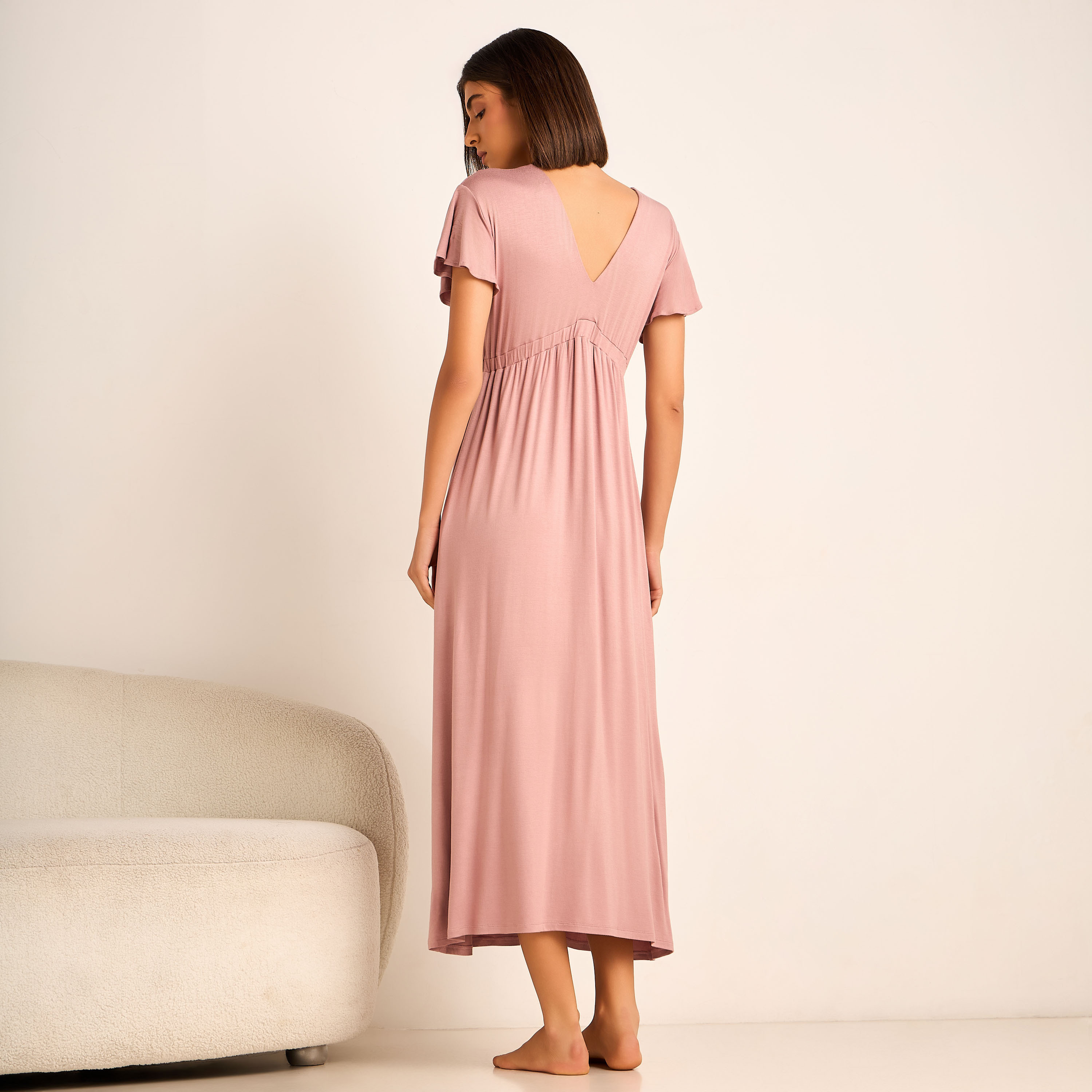 قميص نوم بأكمام قصيرة وحافة دانتيل من أدارايا-women-clothing-nightwear-nighties-image-3