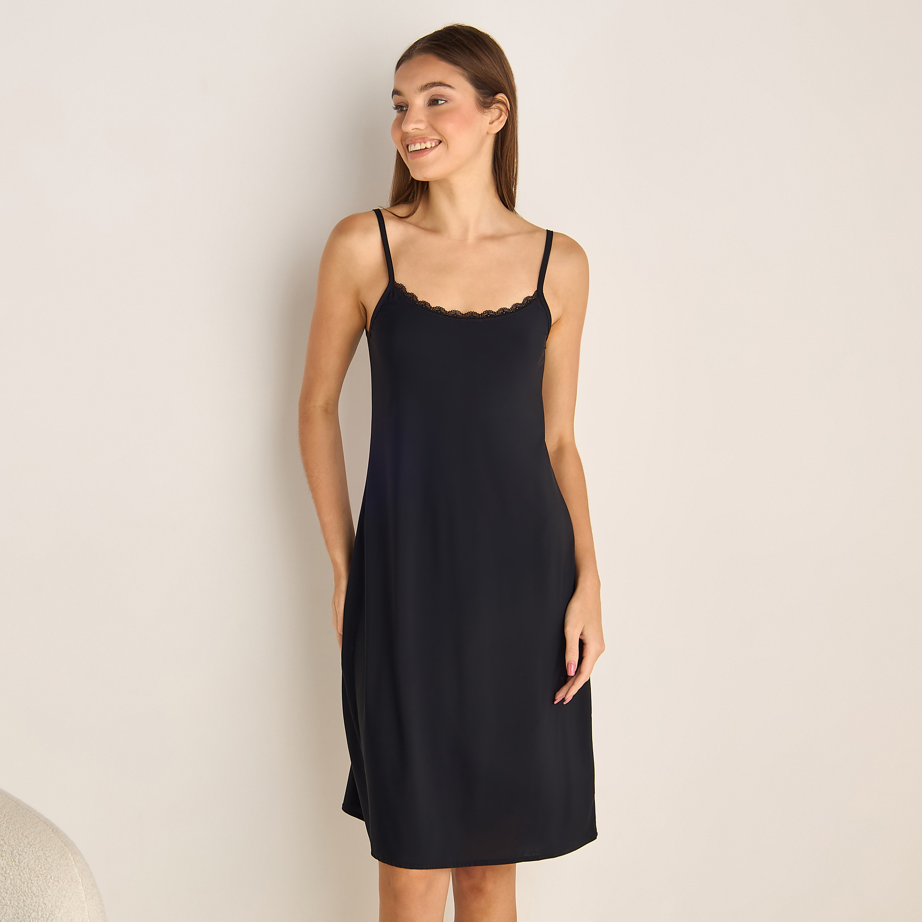 Set of 2 - Long Slip Dress Sleeveless Lace Trim-women-clothing-nightwear-nighties-image-6