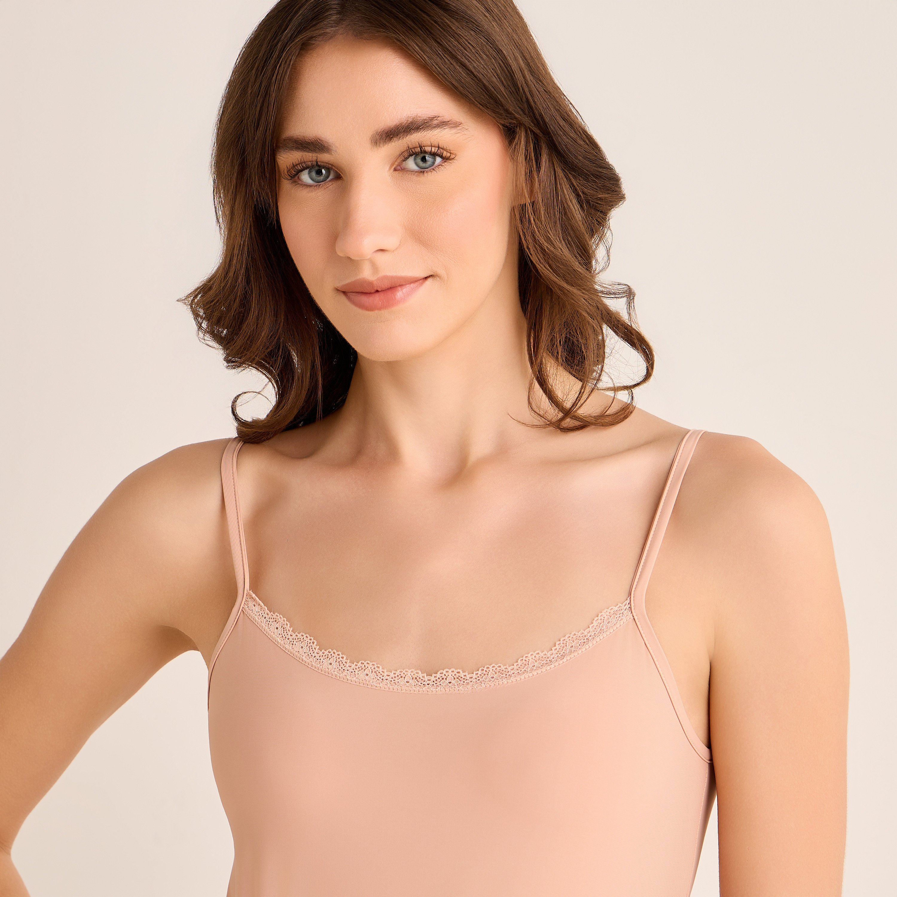Set of 2 - Long Slip Dress Sleeveless Lace Trim-women-clothing-nightwear-nighties-image-5