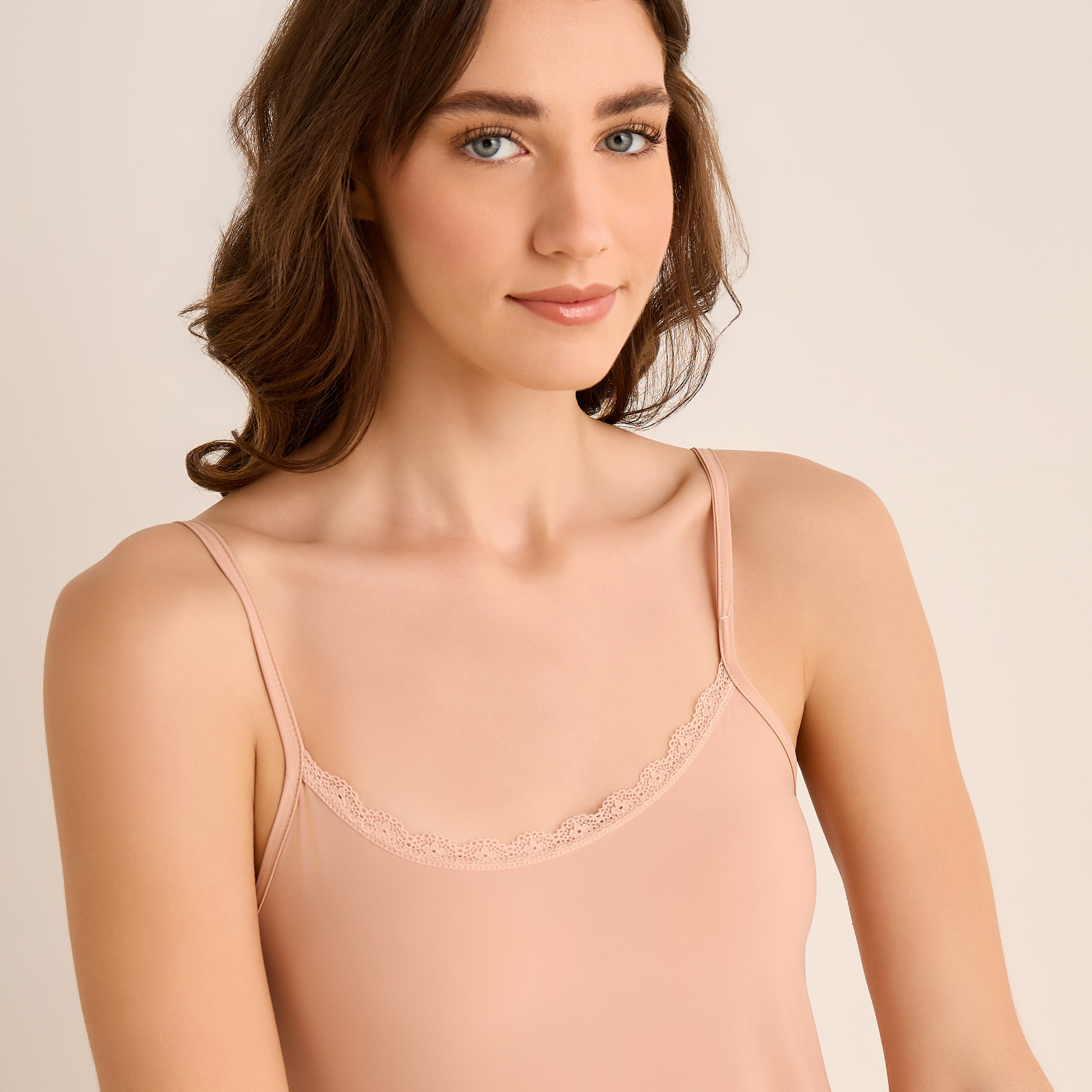 Set of 2 - Short Slip Dress Sleeveless Lace Trim-women-clothing-nightwear-nighties-image-6