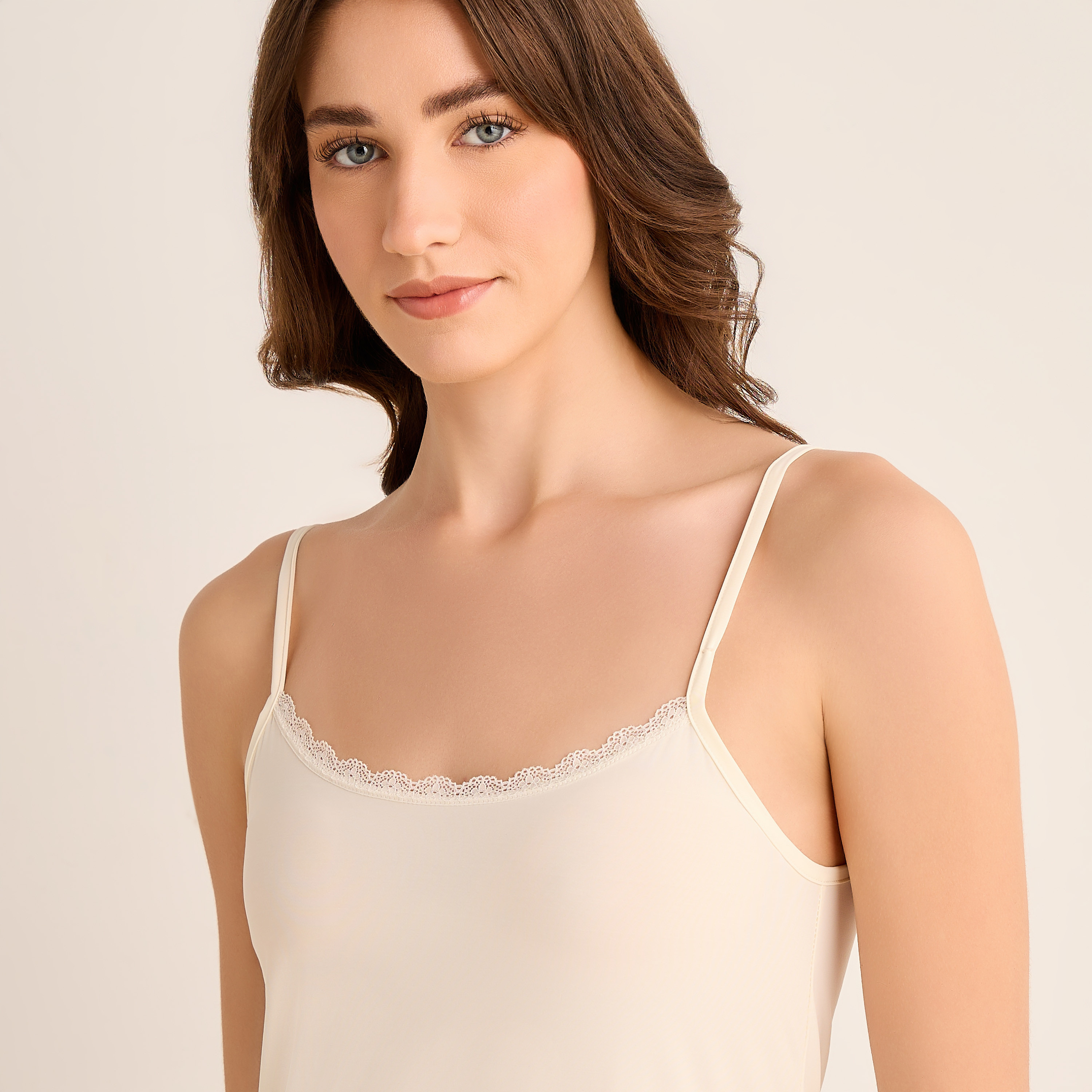 Set of 2 - Short Slip Dress Sleeveless Lace Trim-women-clothing-nightwear-nighties-image-6