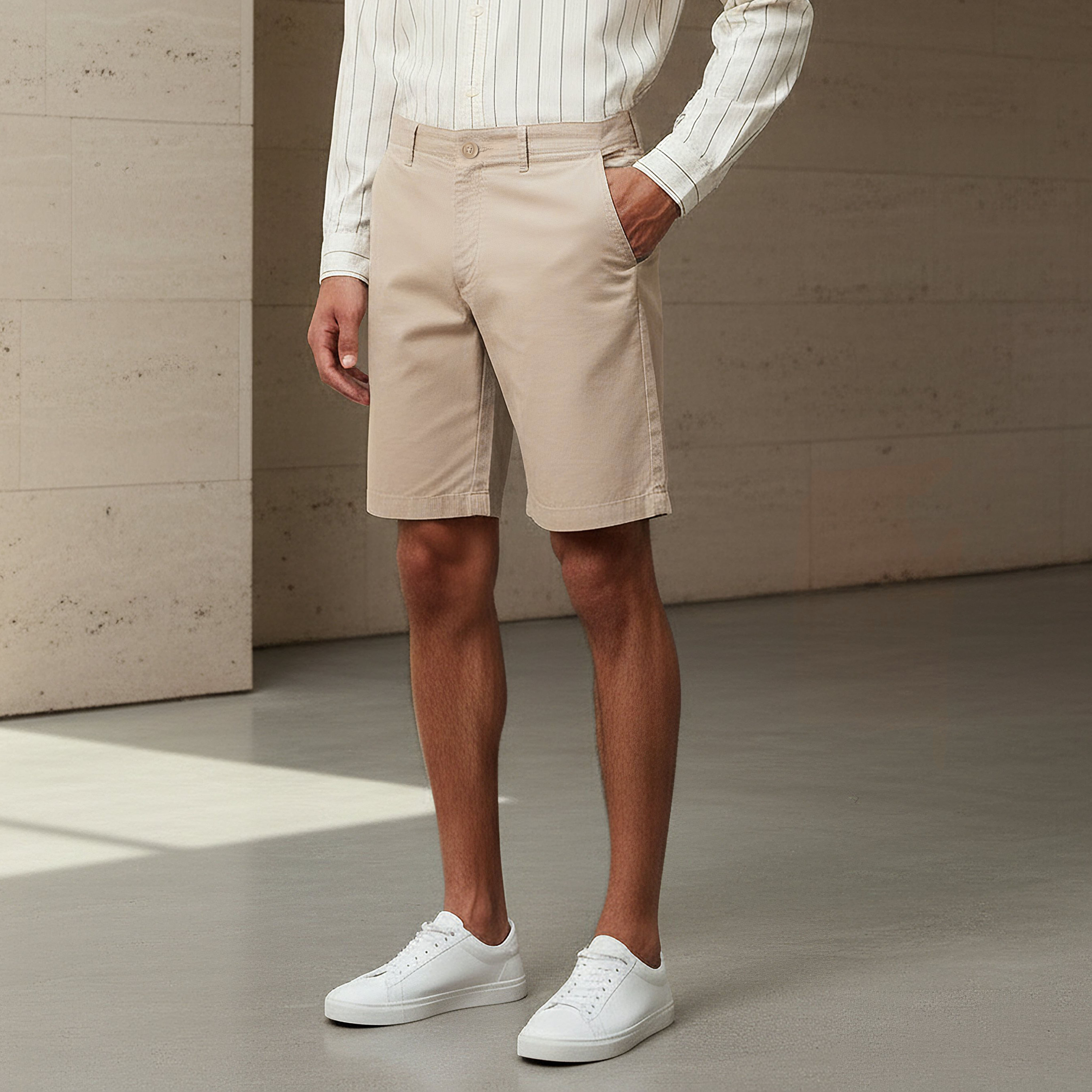 Men Slim Fit Shorts with Cotton Fabric-men-clothing-bottoms-shorts-image-1