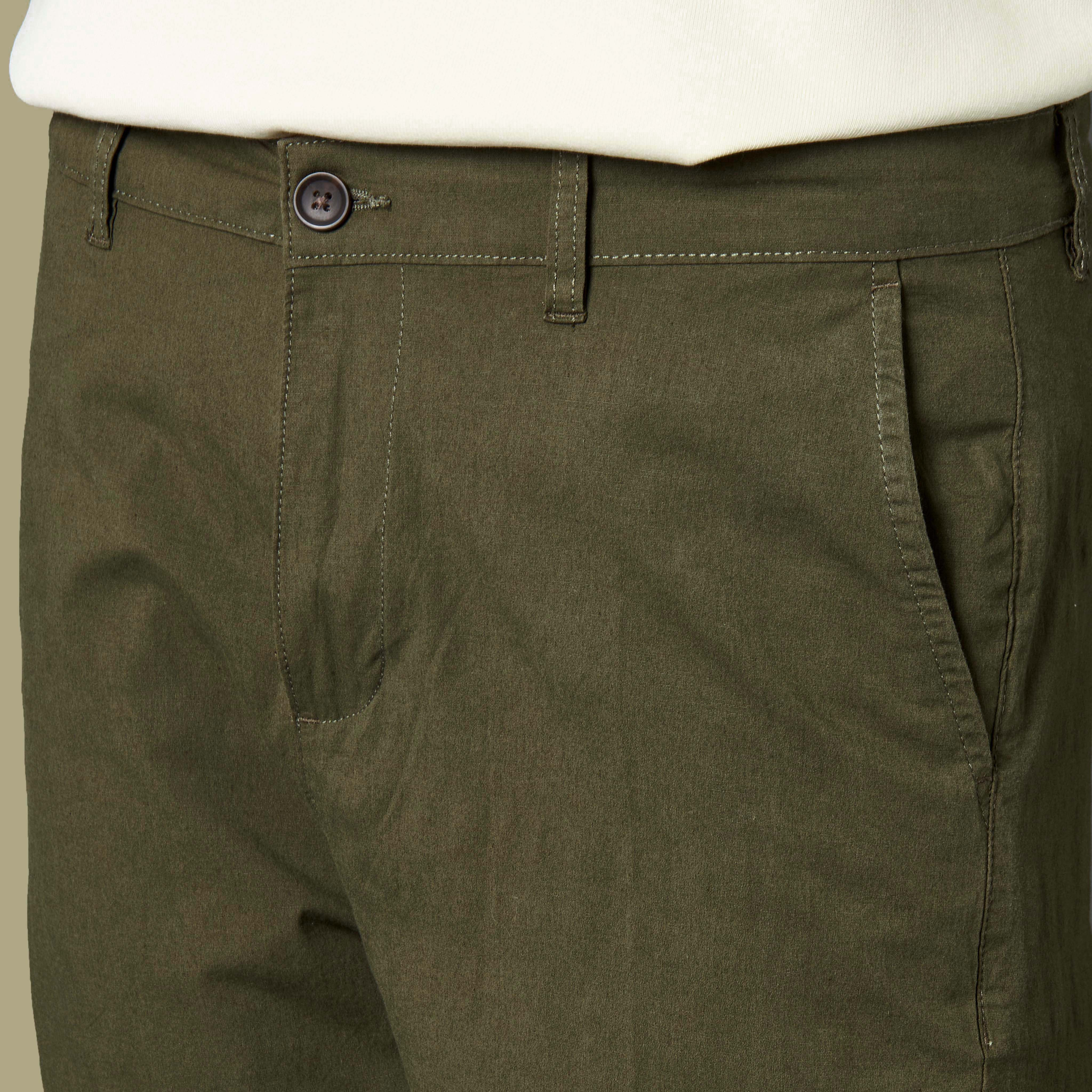بنطلون تشينو قطن مطاطي بقصة سليم للرجال-men-clothing-bottoms-trousersandchinos-chinos-image-1