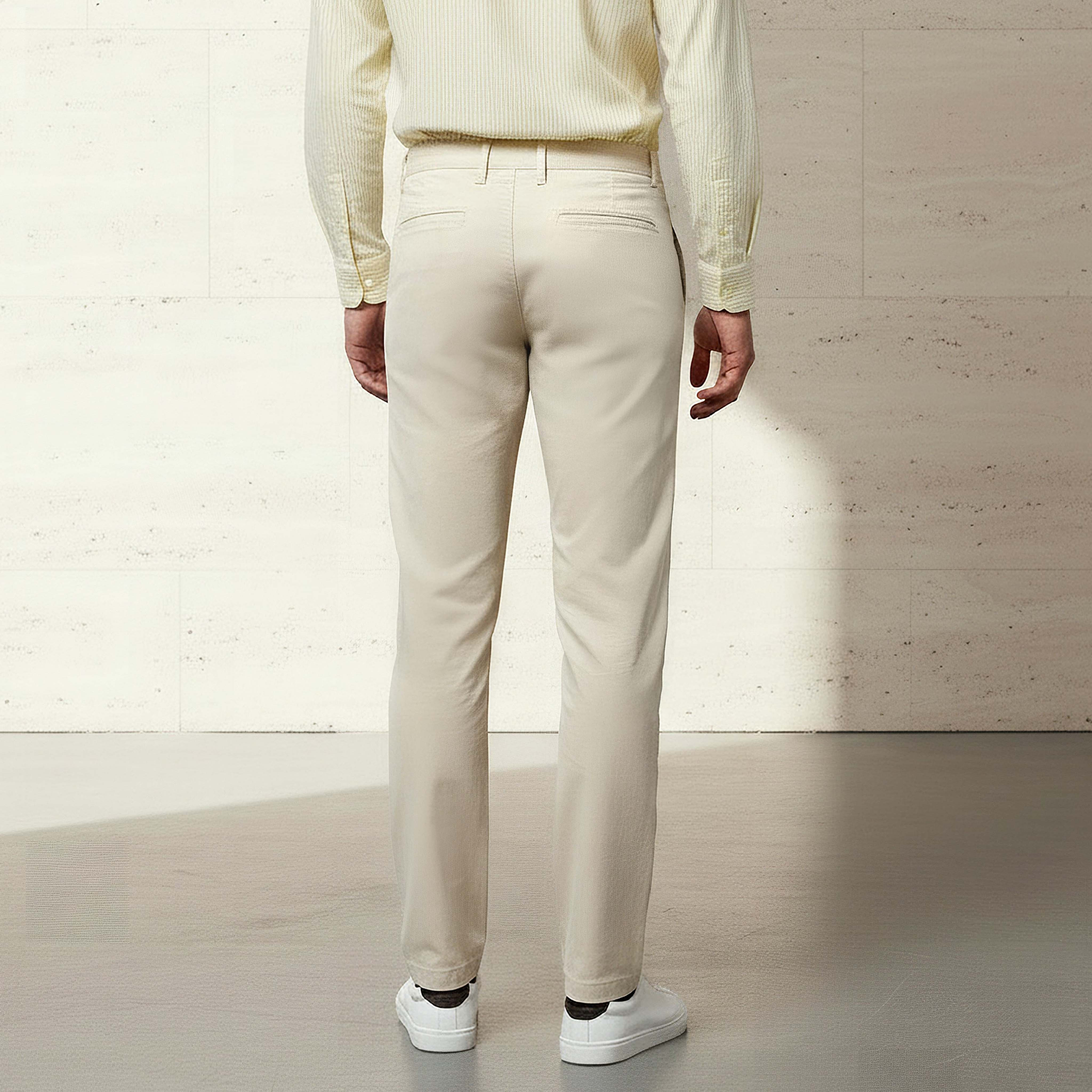 بنطلون تشينو قطن مطاطي بقصة سليم للرجال-men-clothing-bottoms-trousersandchinos-chinos-image-3