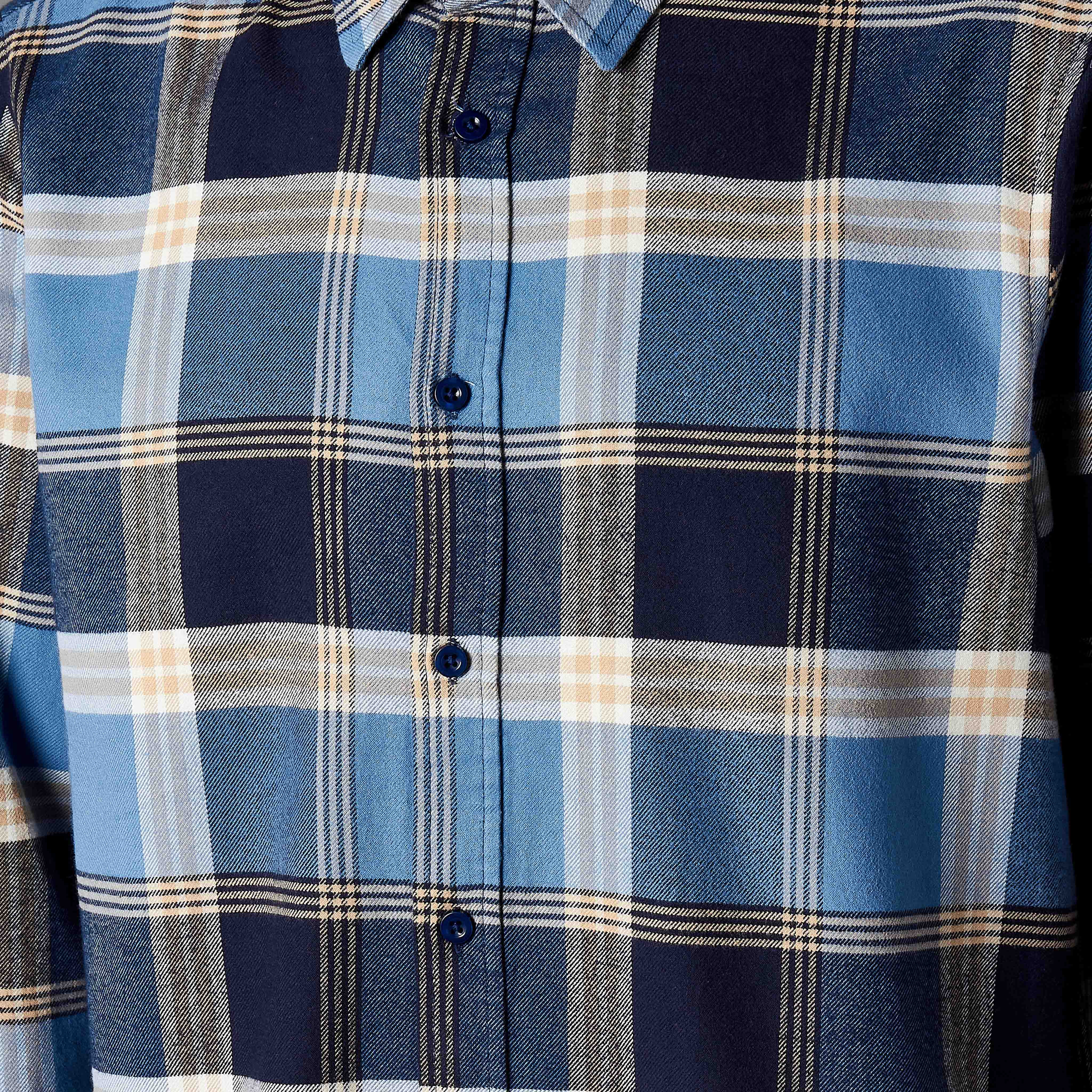 Men Regular Fit Collared Checked Long Sleeve Shirt-men-clothing-shirts-image-4
