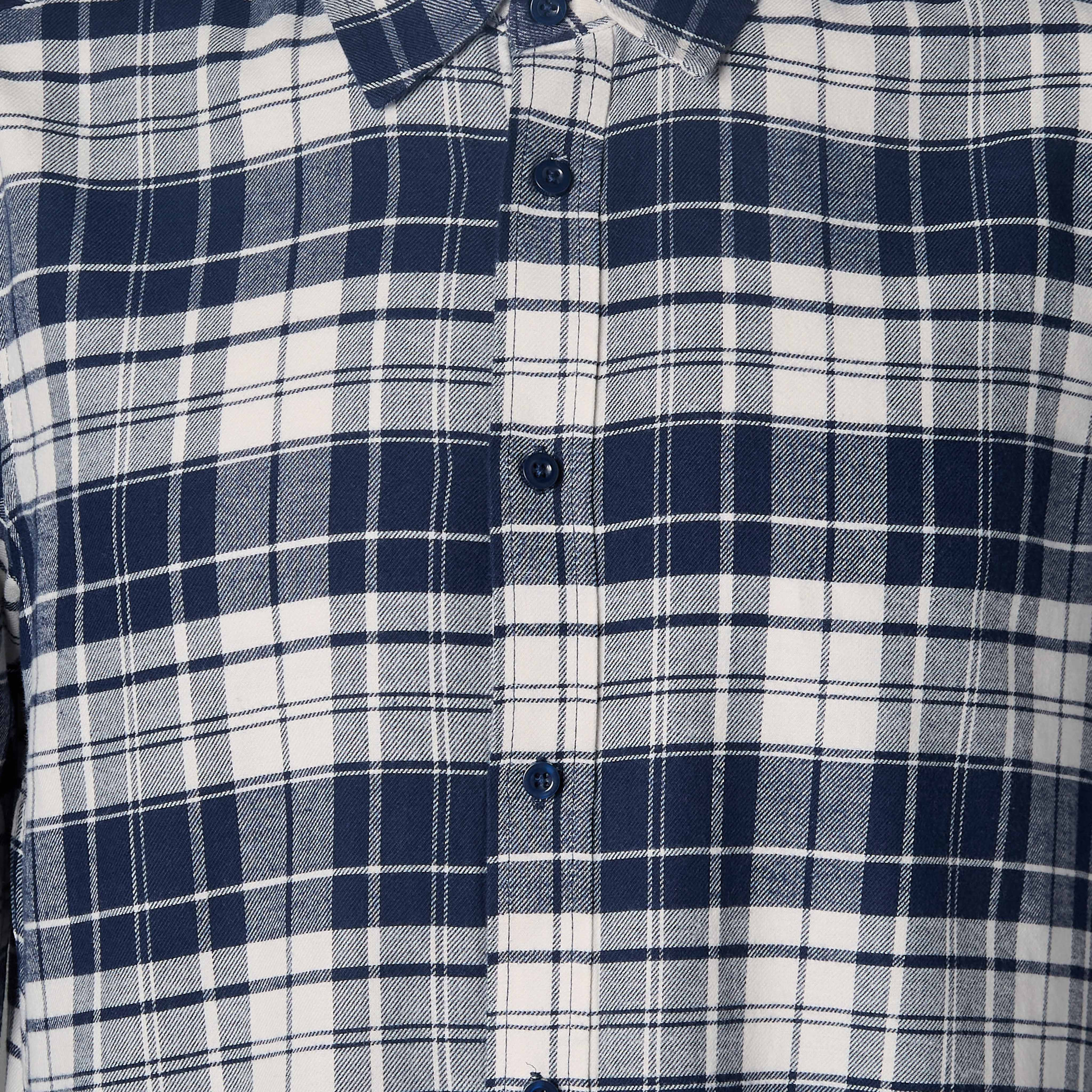 Men Regular Fit Collared Checked Long Sleeve Shirt-men-clothing-shirts-image-4