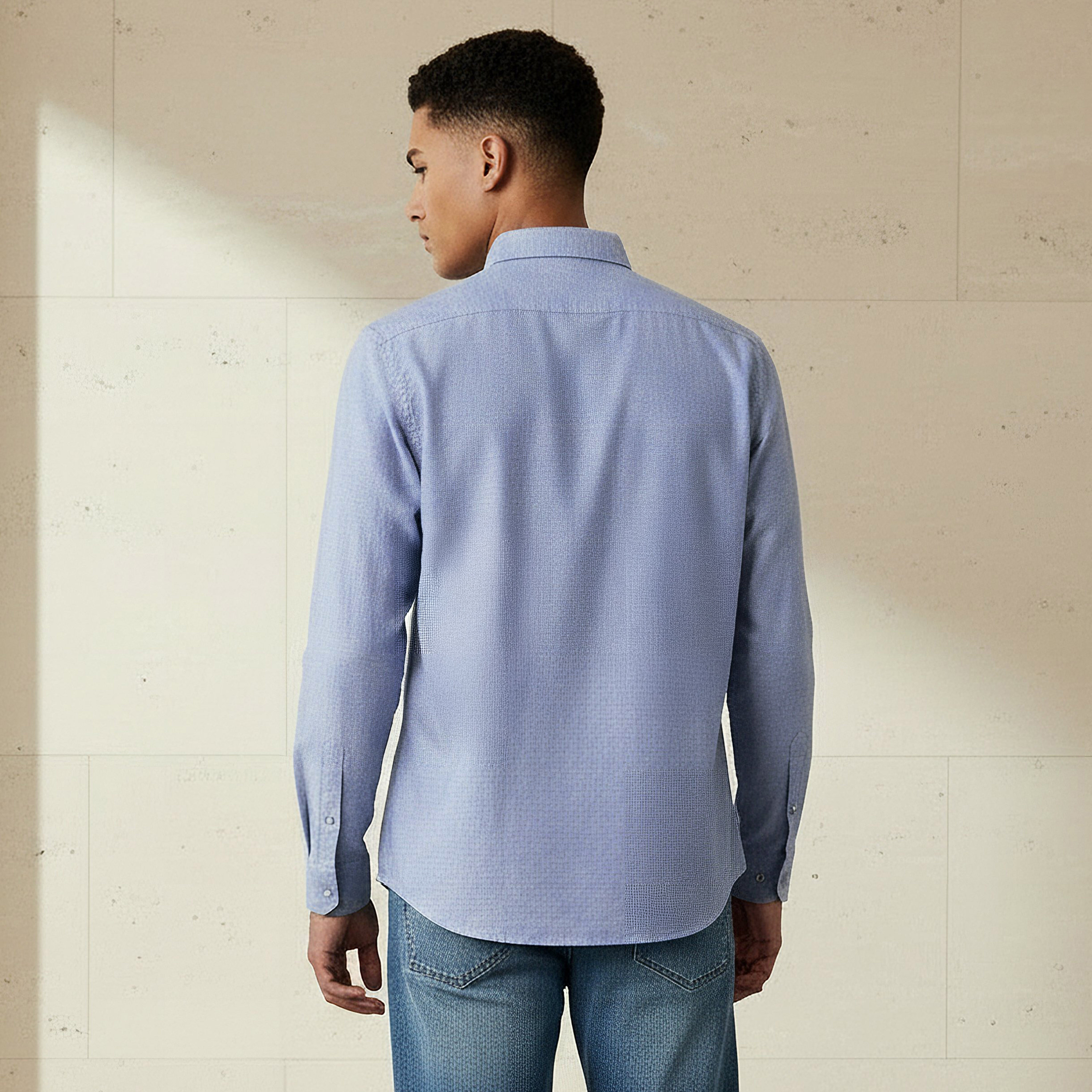 Men Regular Fit Collared Long Sleeve Shirt-men-clothing-shirts-image-3
